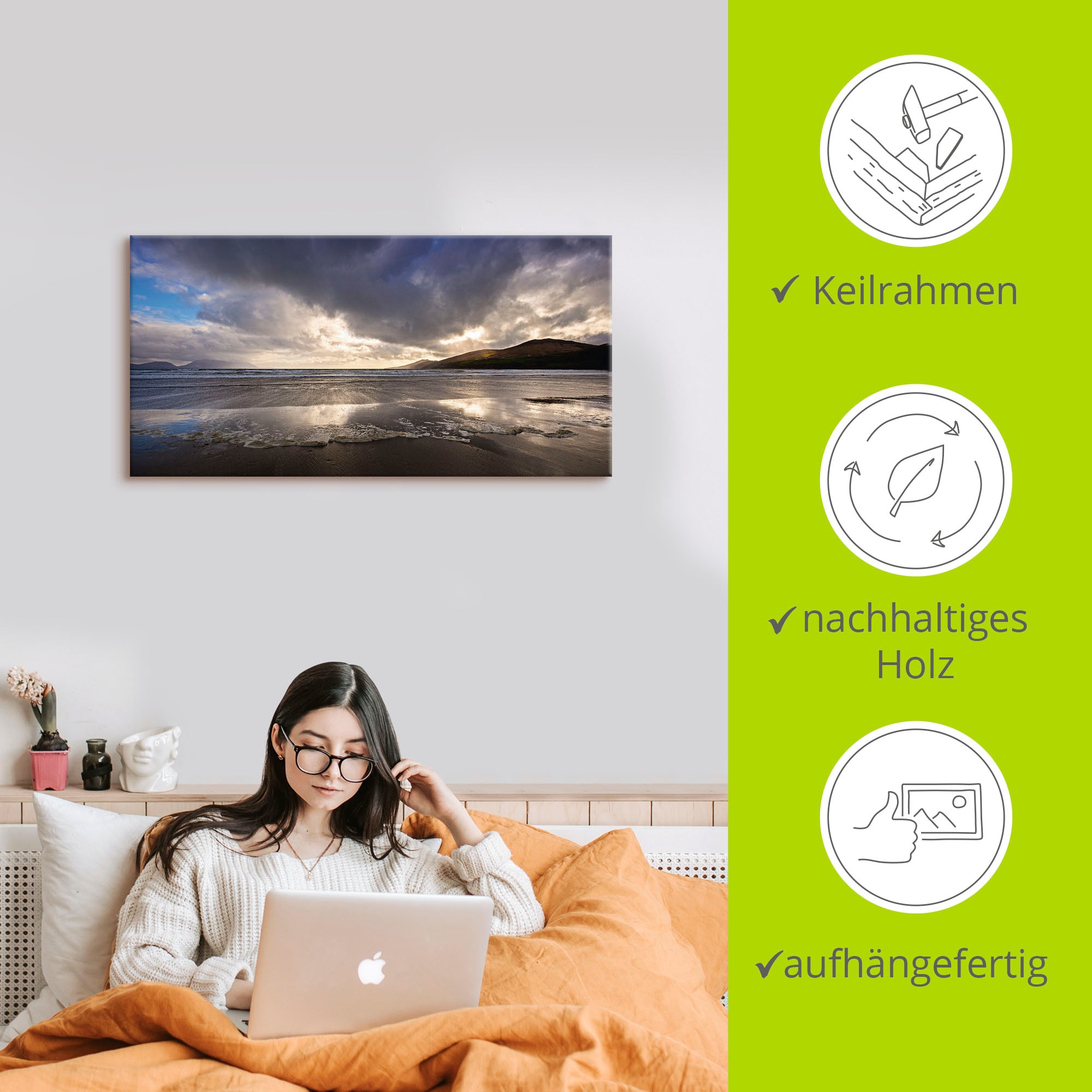 Artland Leinwandbild »Strandliebe II« Strand 1 Stk. tlg. als Leinwandbild in verschied. Grössen