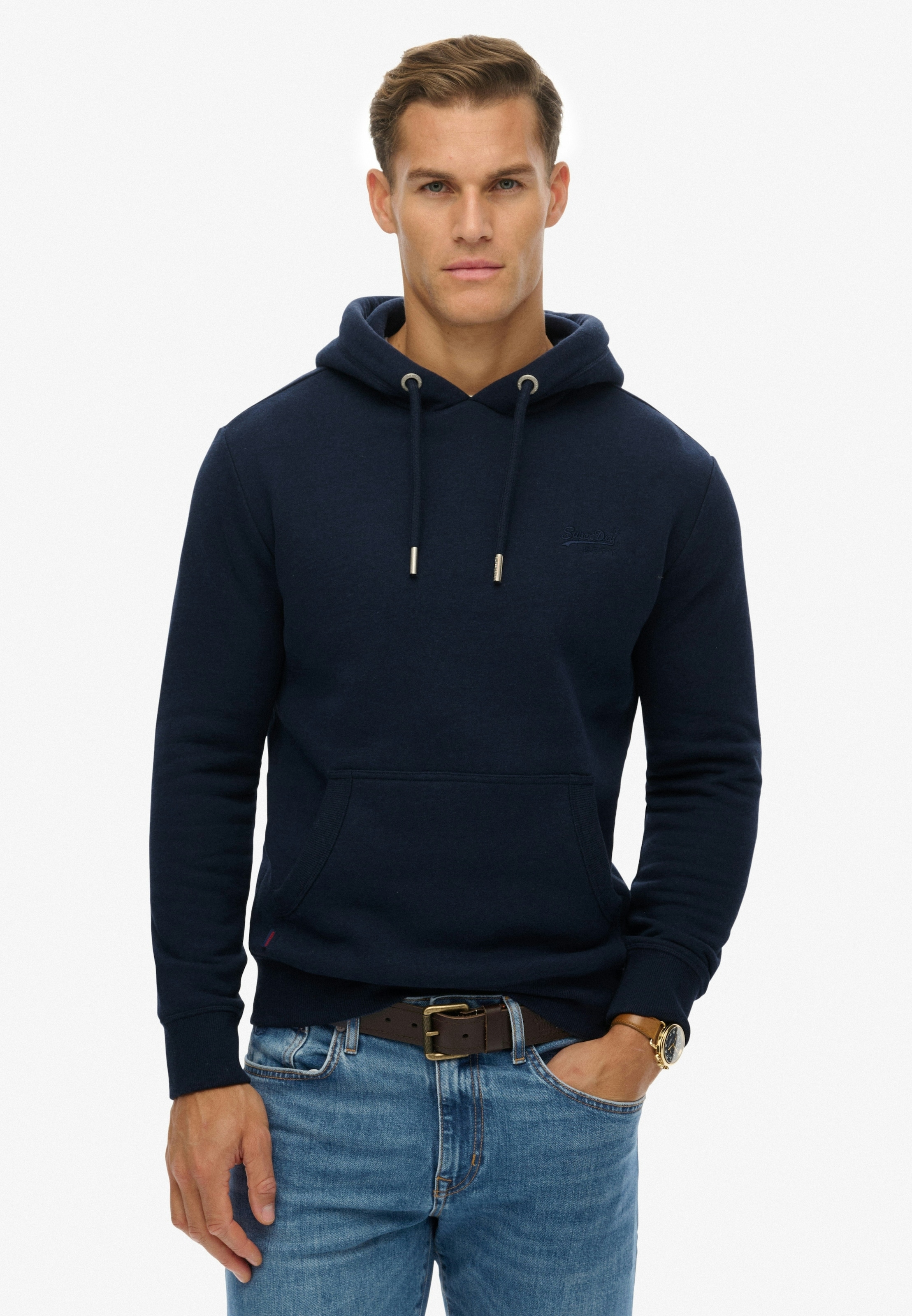 Image of Superdry Kapuzensweatshirt "VINTAGE LOGO EMB HOOD", Baumwollmischung, angeraute Sweatware