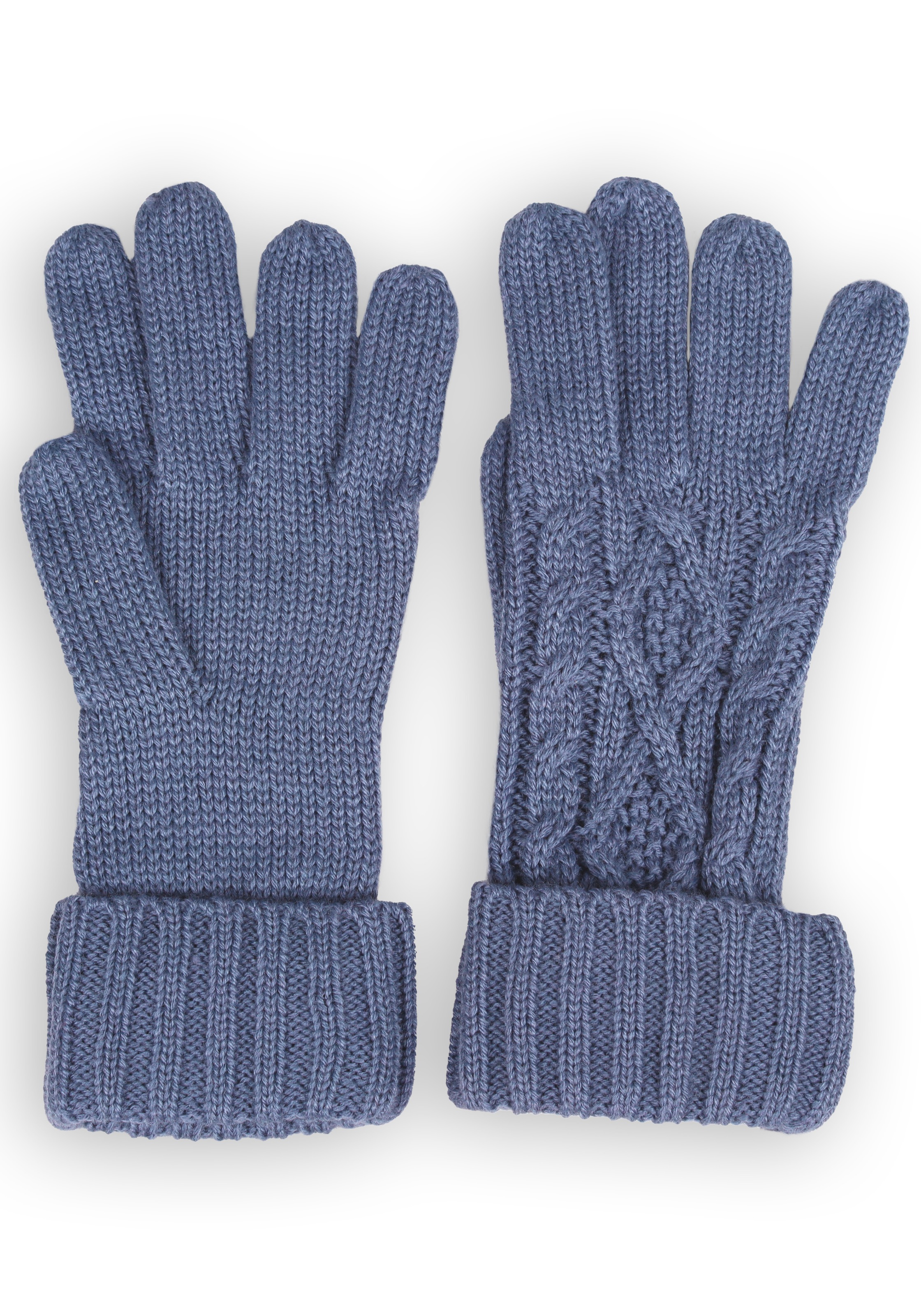 Capelli New York Gants tricotés elegantes Zopfstrickmuster, Umschlag am Bündchen, Wollanteil