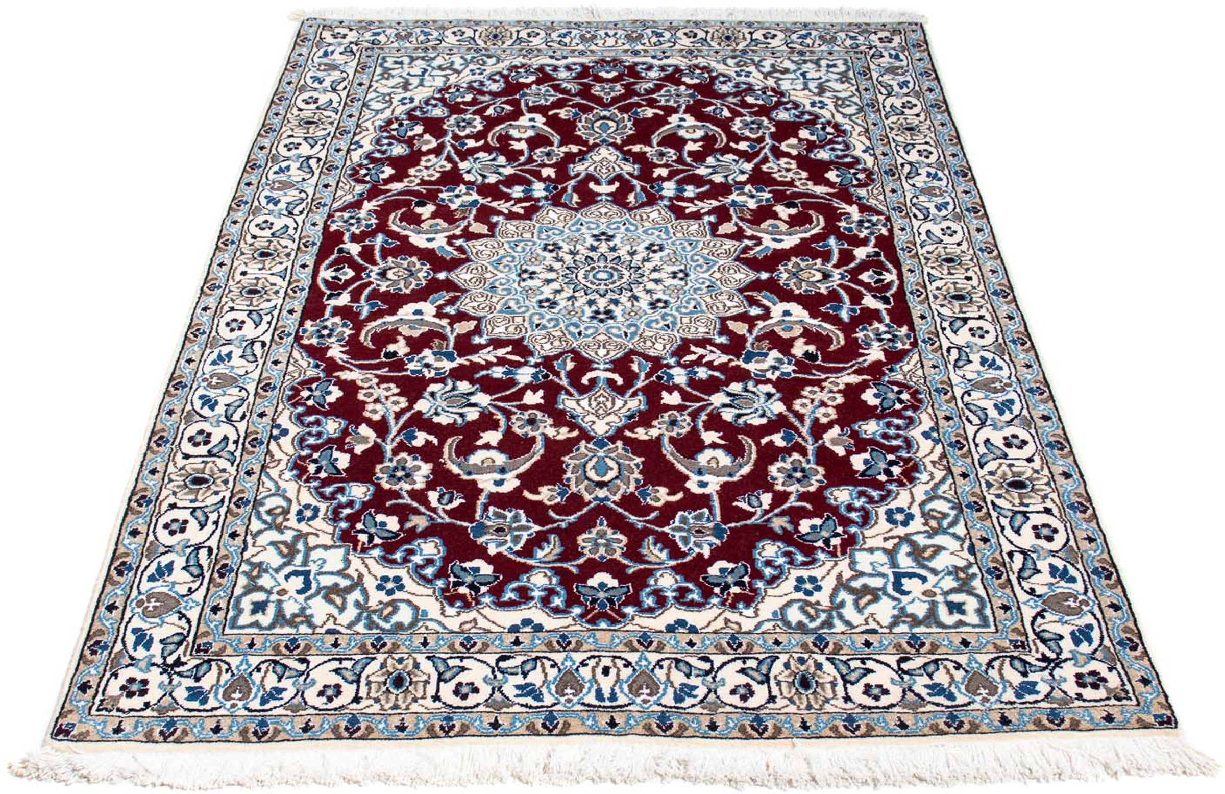 Image of morgenland Orientteppich »Perser - Nain - Royal - 178 x 106 cm - dunkelrot«, rechteckig, 10 mm Höhe, Wohnzimmer, Handgeknüpft, Einzelstück mit Zertifikat bei Ackermann Versand Schweiz