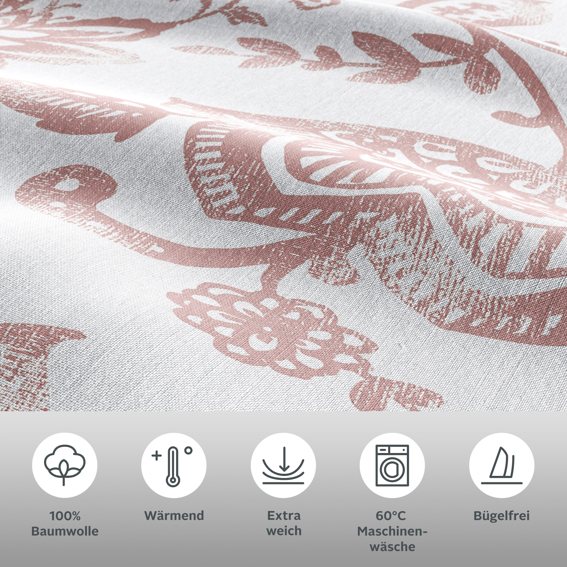 GOODproduct Linge de lit »Nordby« 2 linge de lit en coton, design scandinave, dès la taille 135x200 cm