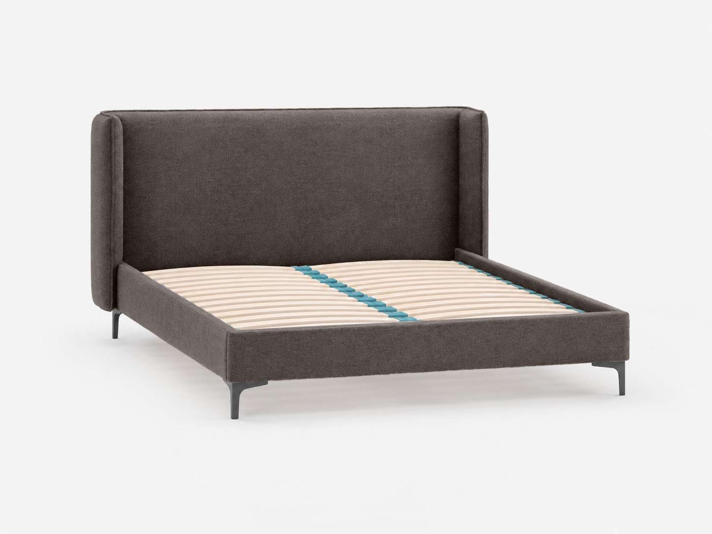 Home affaire Lit rembourré »LYSEKIL Bettgestell mit Lattenrost, Breite 140/160/180/200cm, Chenille« lit à cadre avec tête de lit, sans matelas ni surmatelas