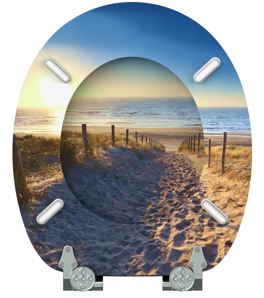 Sanilo Set d'accessoires de salle de bain »Düne« WC-Sitz, Badteppich, Stöpsel, Seifenspender und WC-Bürste