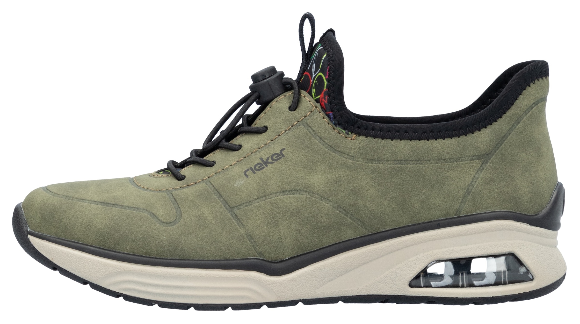 Rieker Slip-On Sneaker, Schlupfschuh, Halbschuh, Freizeitschuh mit elastischem Einstieg
