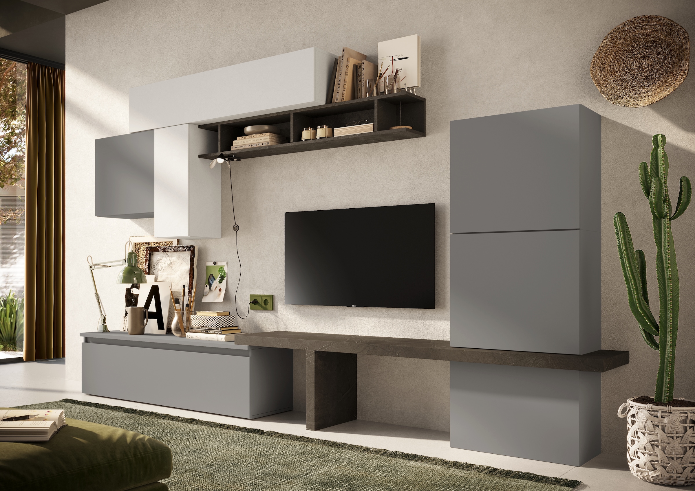 Image of Home affaire Wohnwand "Infinity, 9tlg. Breite 295 cm, Höhe variabel, Schrankwand, (Lowboard,9" 9 Stk. tlg.