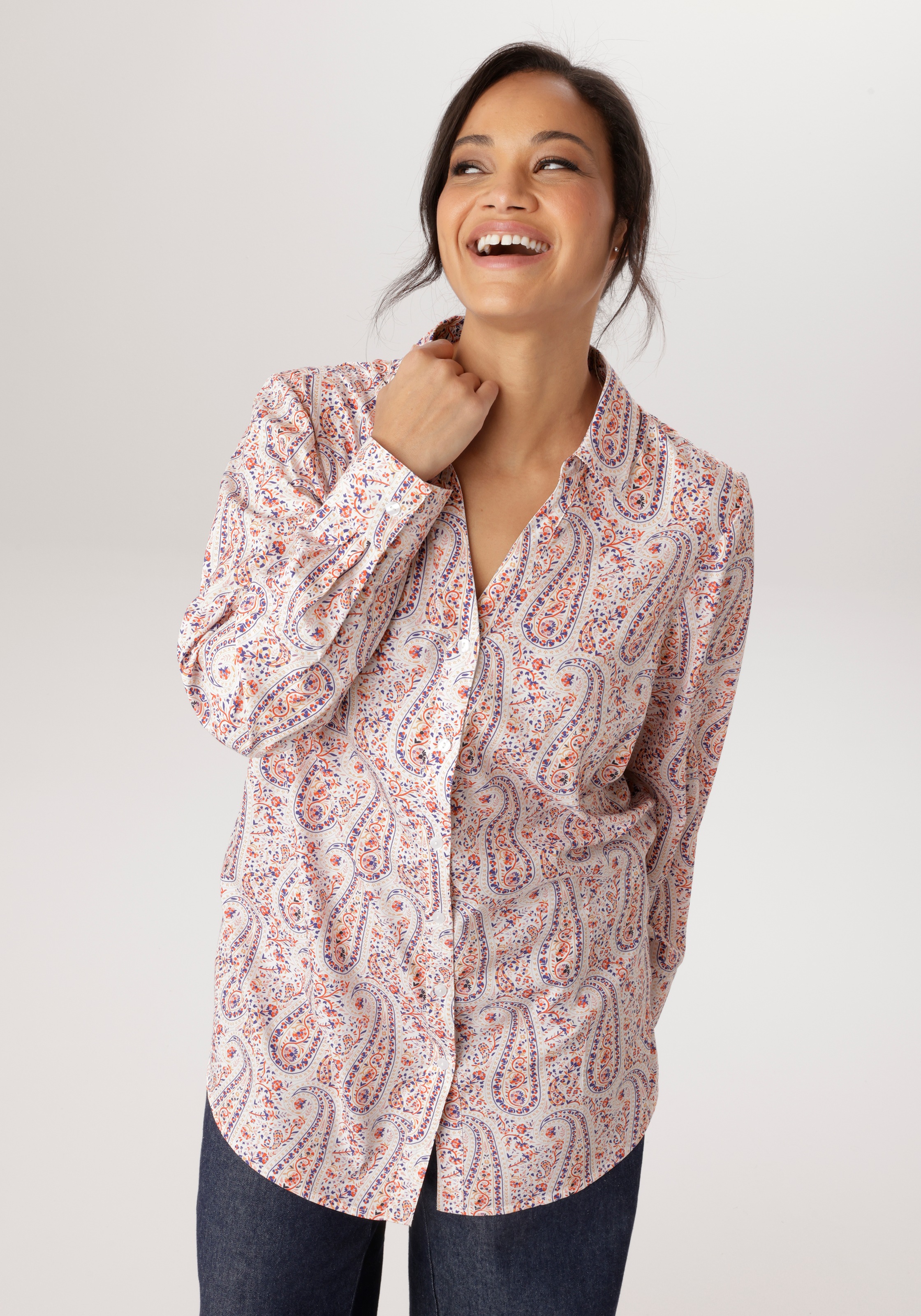 Image of Aniston PLUS Hemdbluse in Paisleydessin