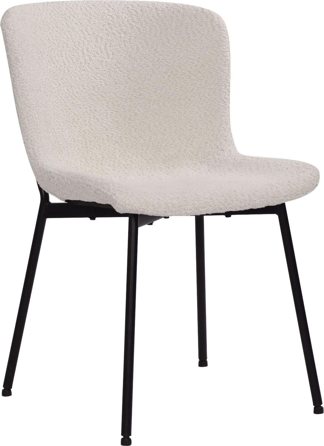 SIT 4-Fussstuhl »Manila 2er-Set Bouclé Esszimmerstühle mit Metallgestell skandinavisch« (Set) 2 Stk.Öko-Tex Bouclé-Bezug & schwarze Metallbeine im Scandi-Look