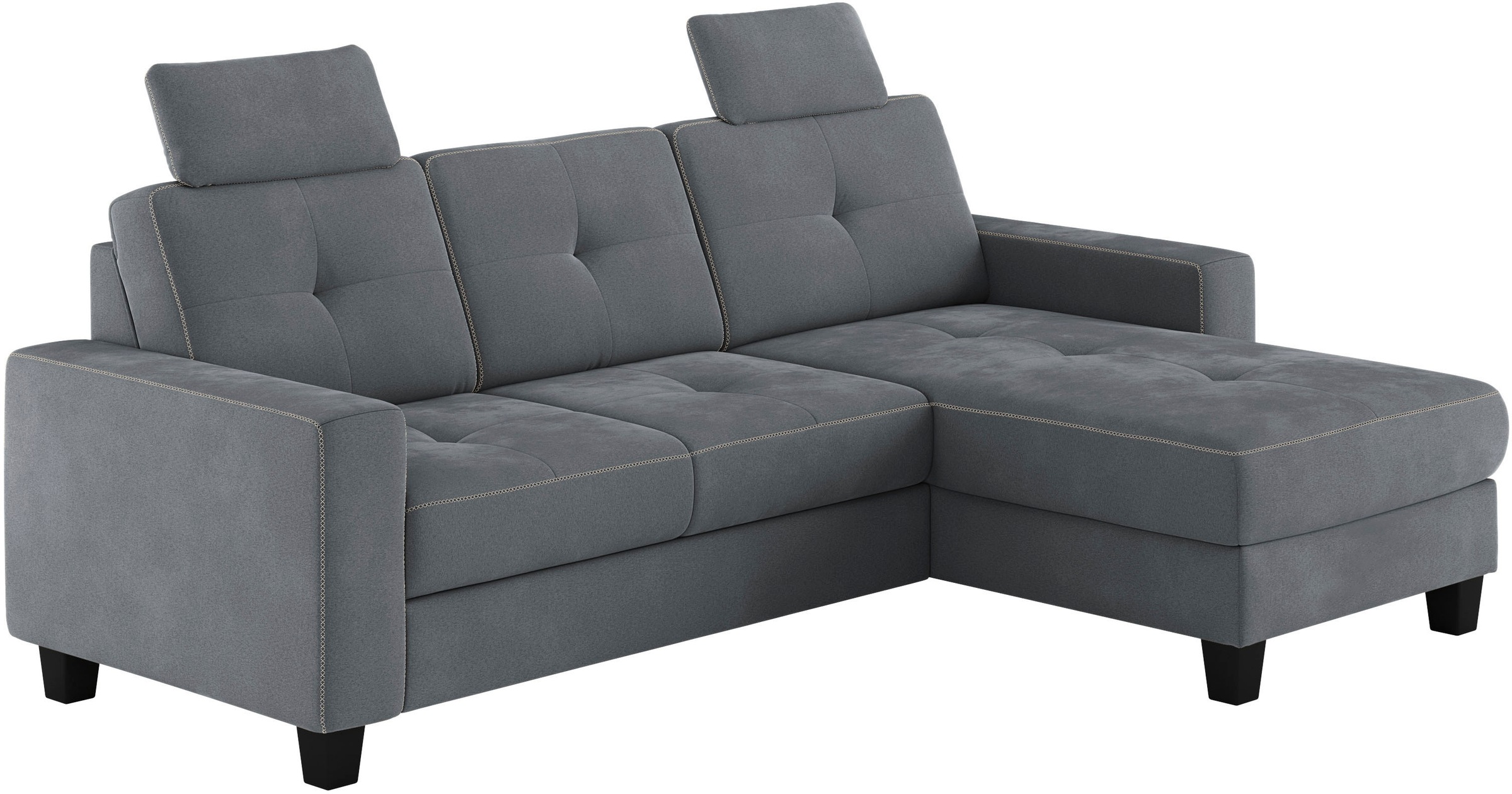 Places of Style Ecksofa »Varese L-Form«, wahlweise mit Bettfunktion und Bettkasten