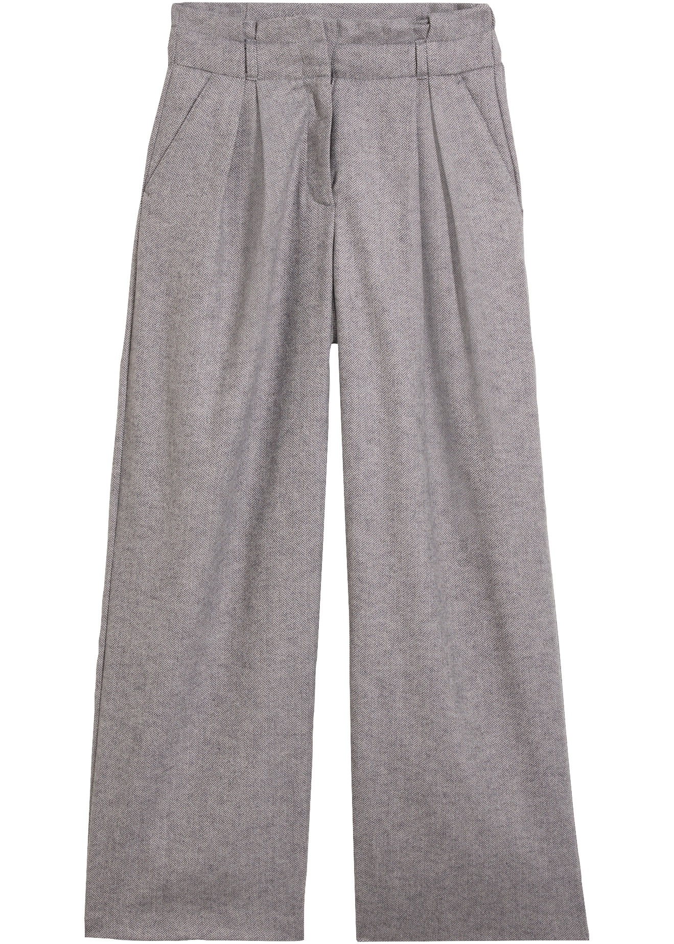 bonprix Pantalon à pinces  avec une teneur en laine, coupe douce et large, coupe ample, style élégant