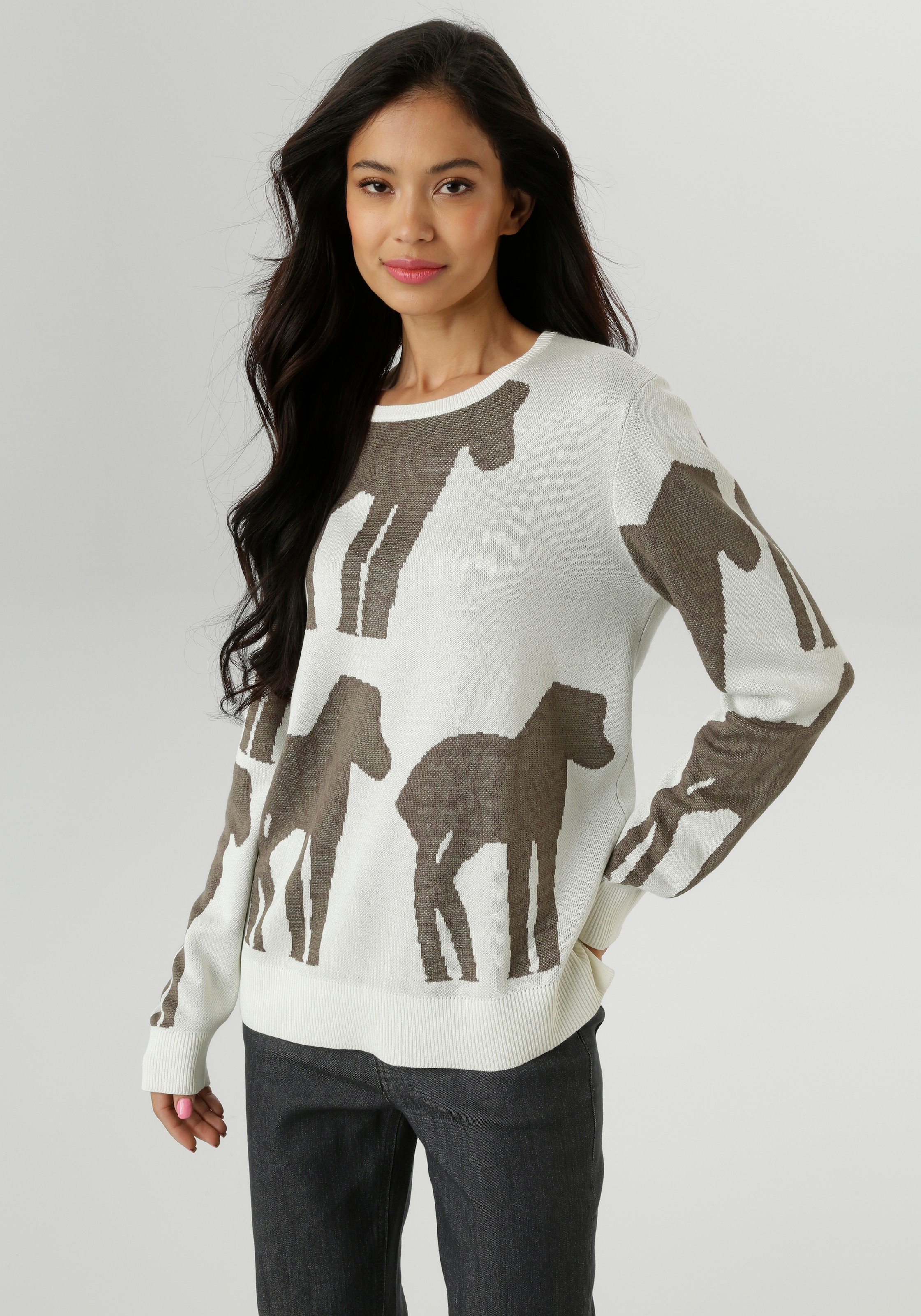 Image of Aniston SELECTED Strickpullover mit trendiger und grossflächiger Jacquardmusterung