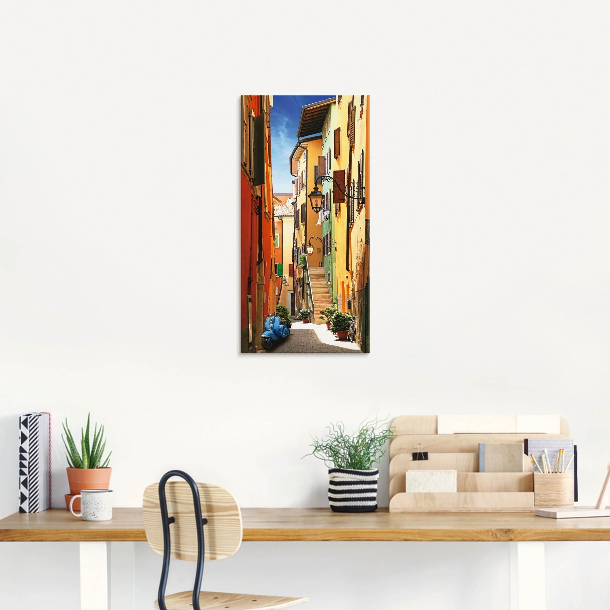 Artland Glasbild »Altstadtgasse Riva del Garda«, Architektonische Elemente, (1 St.), in verschiedenen Grössen