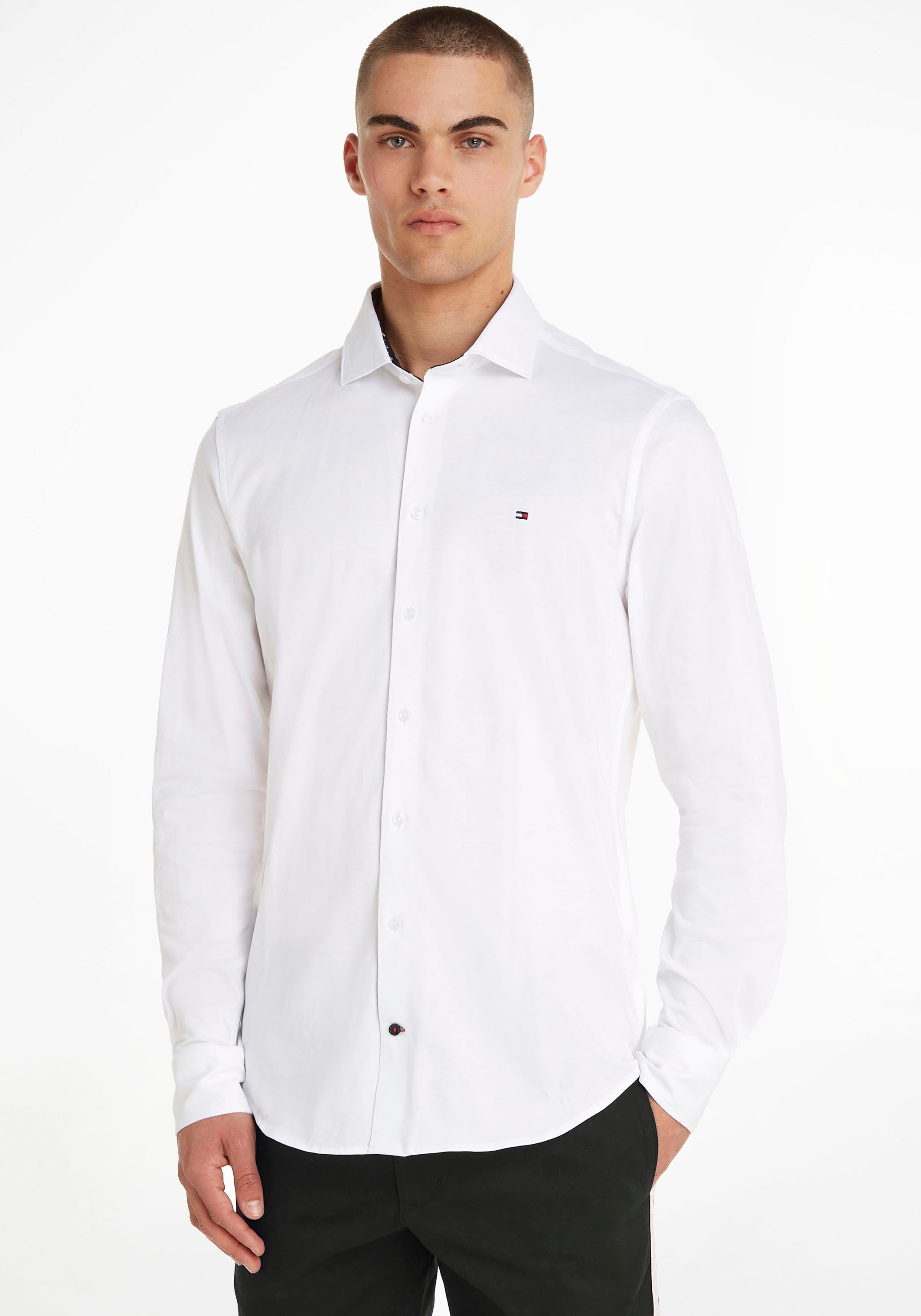 Tommy Hilfiger TAILORED Langarmhemd »CL JERSEY SOLID SF SHIRT«, (1 tlg.), mit einem... kaufen