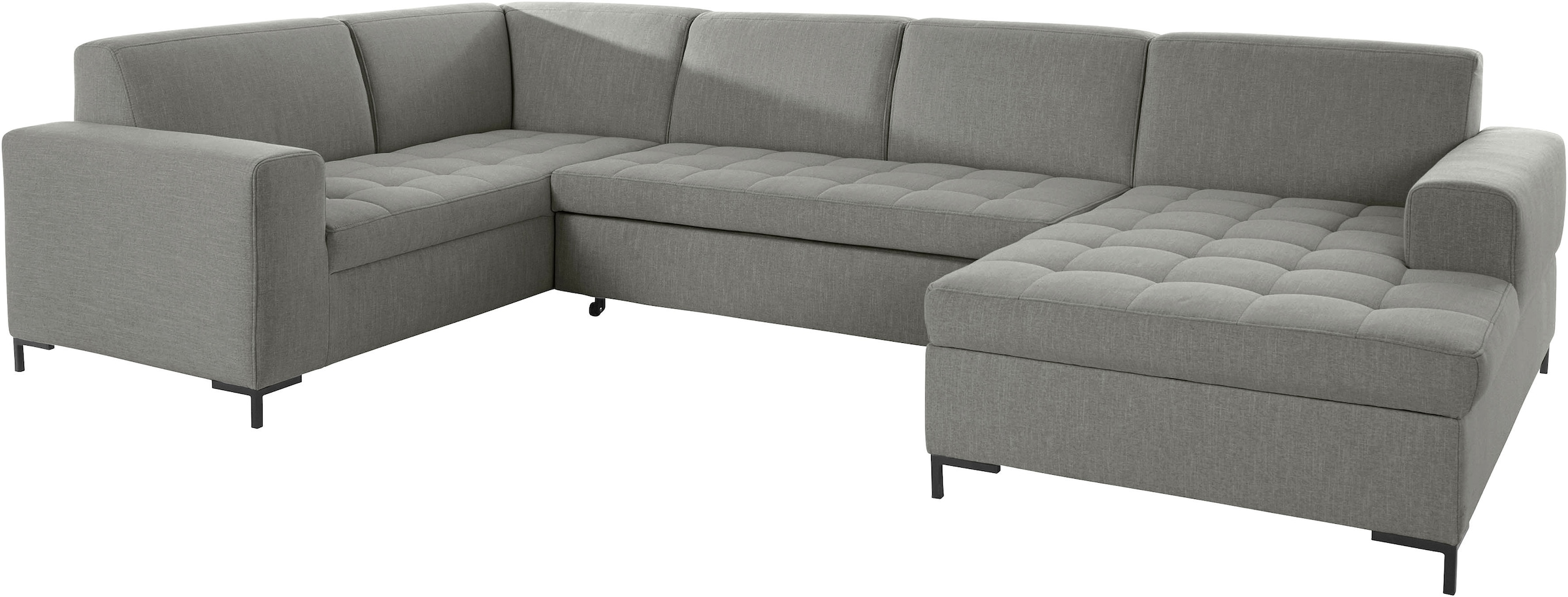 GOODproduct Wohnlandschaft »Grazzo U-Form«, hochwertige Stoffe aus recyceltem Material, Steppung im Sitzbereich