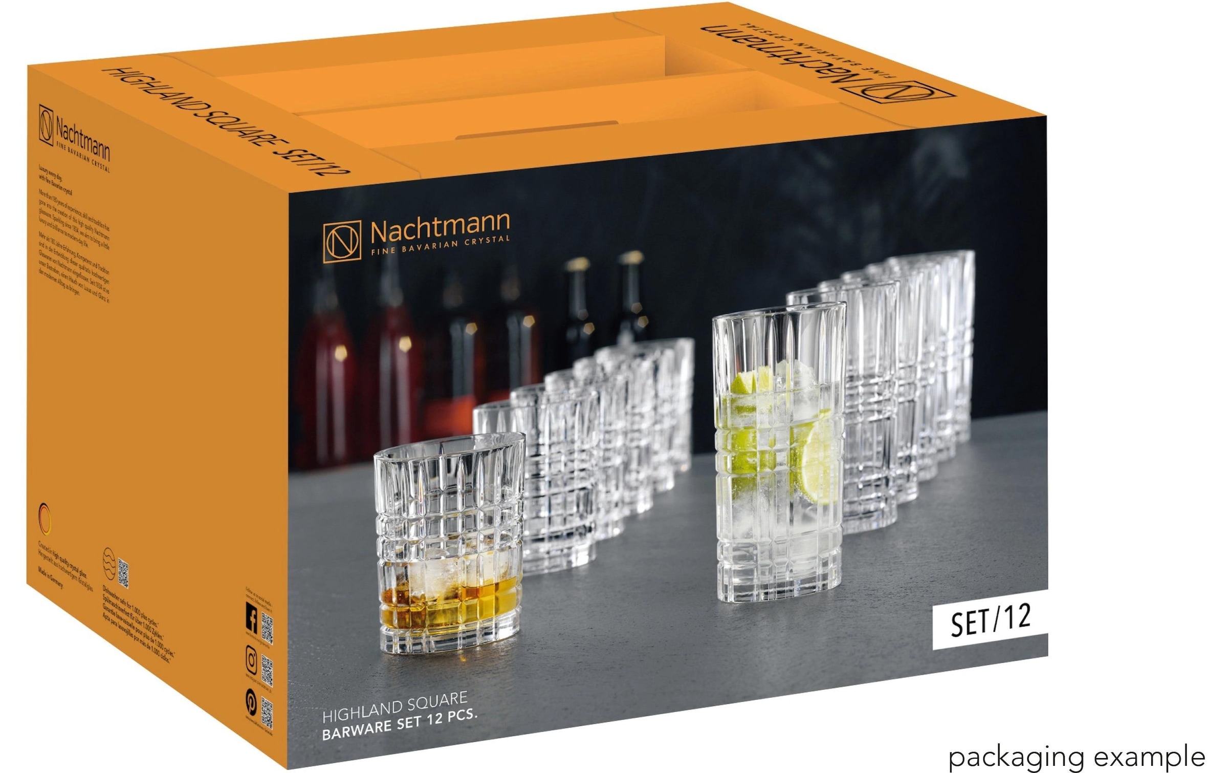 Nachtmann Longdrinkglas »Highland Square« Made in Germany, 12-teilig
