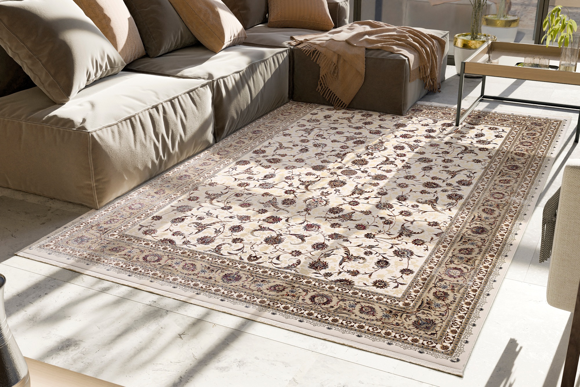 OCI DIE TEPPICHMARKE Teppich »MYSTIC HERITAGE«, rechteckig, 7 mm Höhe, florale Muster in 3D-Optik, maschinell gewebt, Viskose