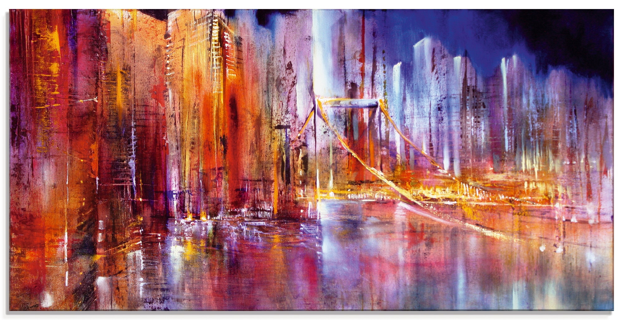 Image of Artland Glasbild "Stadtansicht II" Brücken 1 Stk. tlg. in verschiedenen Grössen