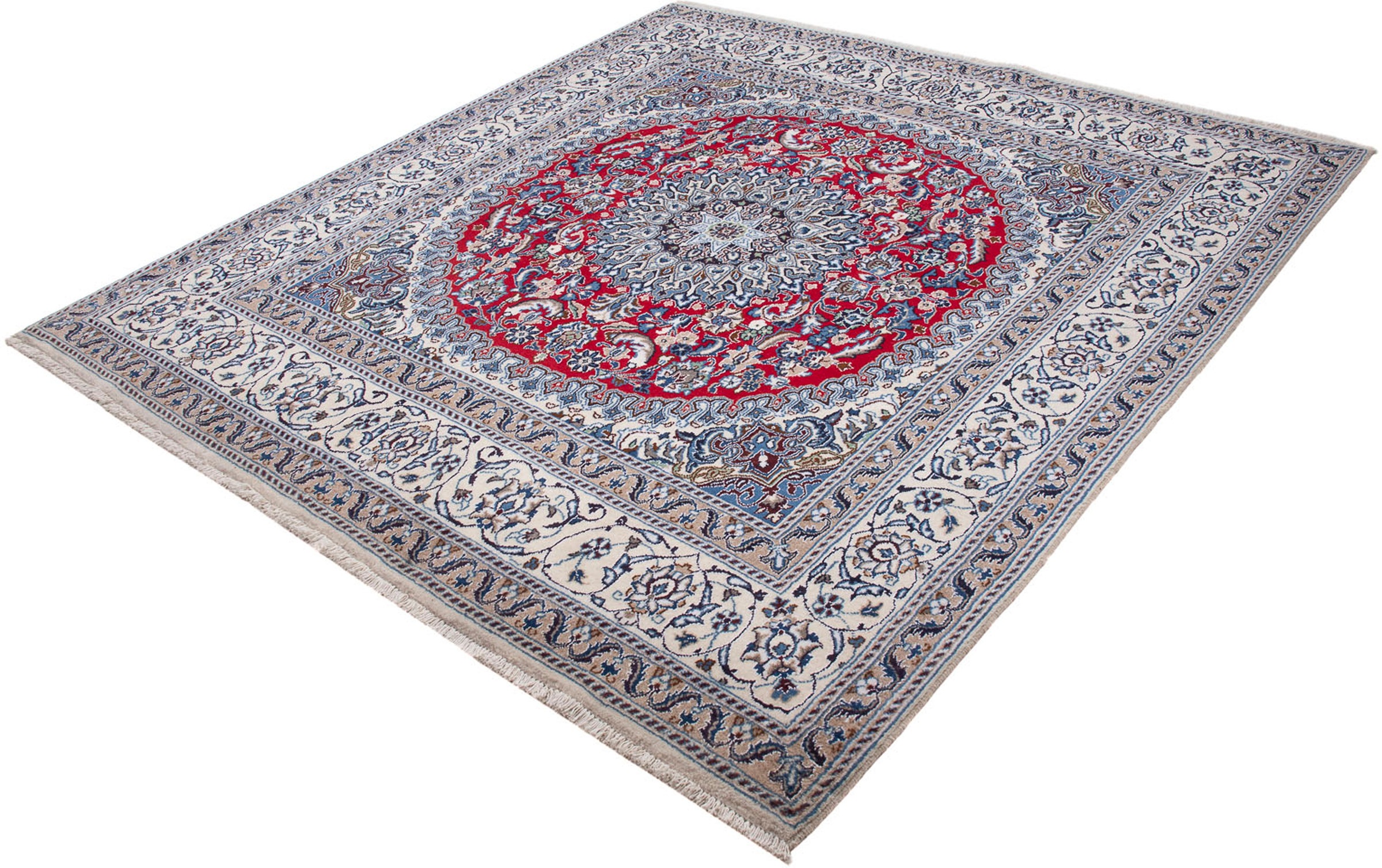Image of morgenland Orientteppich »Perser - Nain quadratisch - 209 x 194 cm - dunkelrot«, quadratisch, 10 mm Höhe, Wohnzimmer, Handgeknüpft, Einzelstück mit Zertifikat bei Ackermann Versand Schweiz