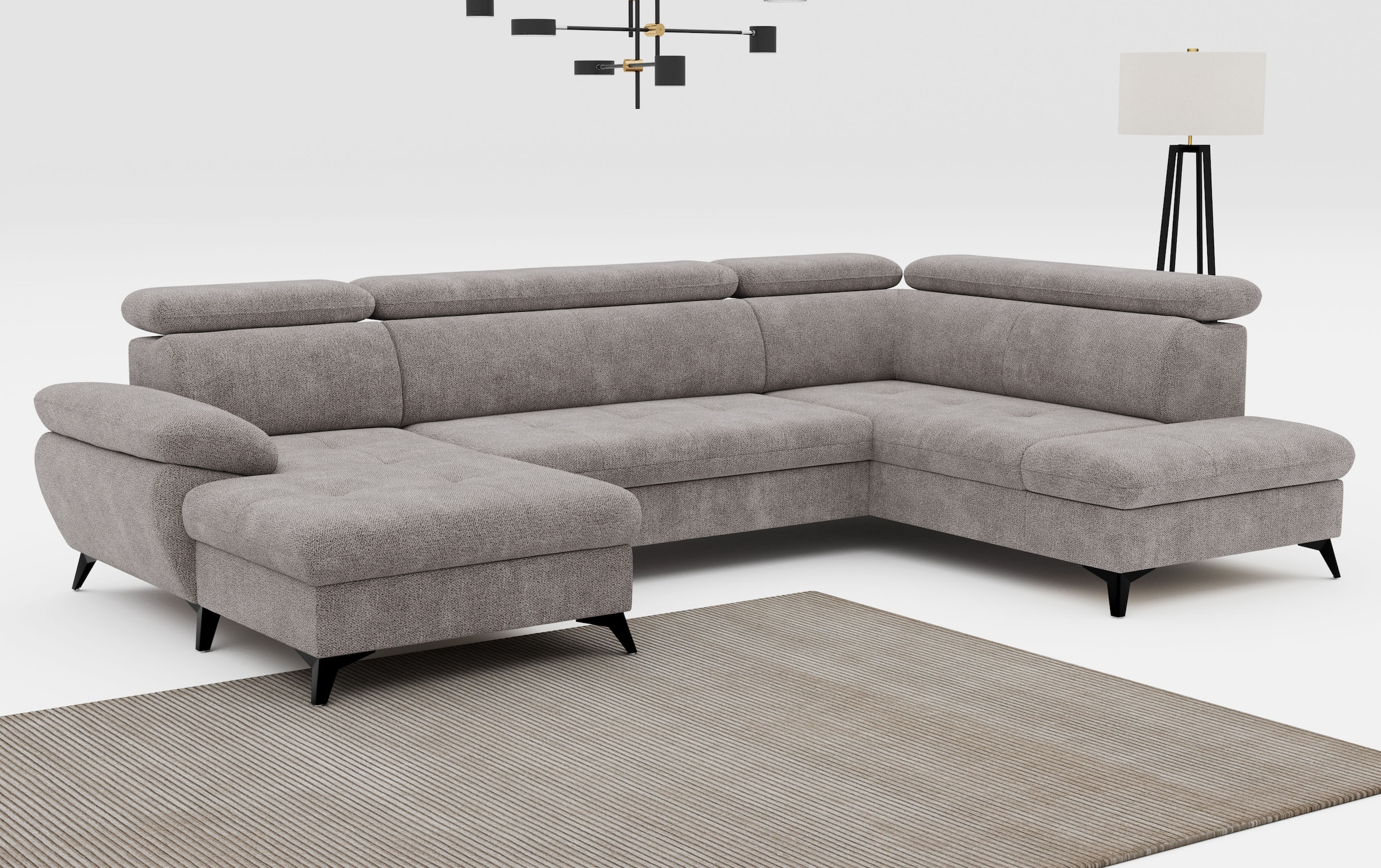 Image of COTTA Wohnlandschaft "Hudson U-Form, B: 324 cm" mit Kopfteilverstellung, optional Bettfunktion & Bettkasten