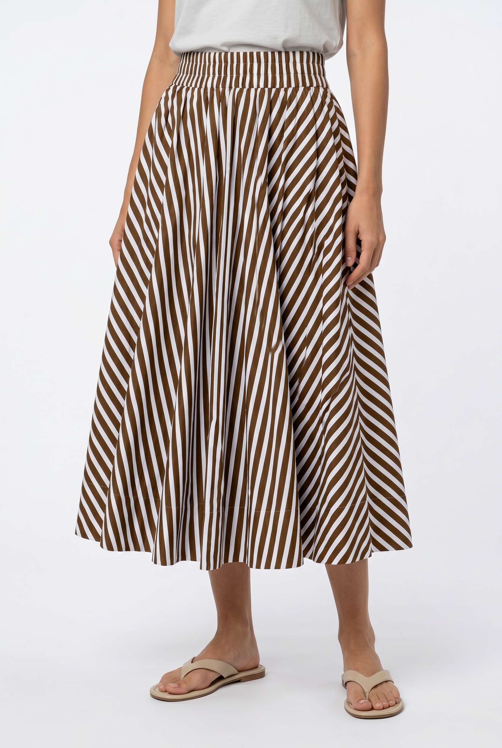RICHROYAL Jupe midi coupe régulière avec ceinture élastique