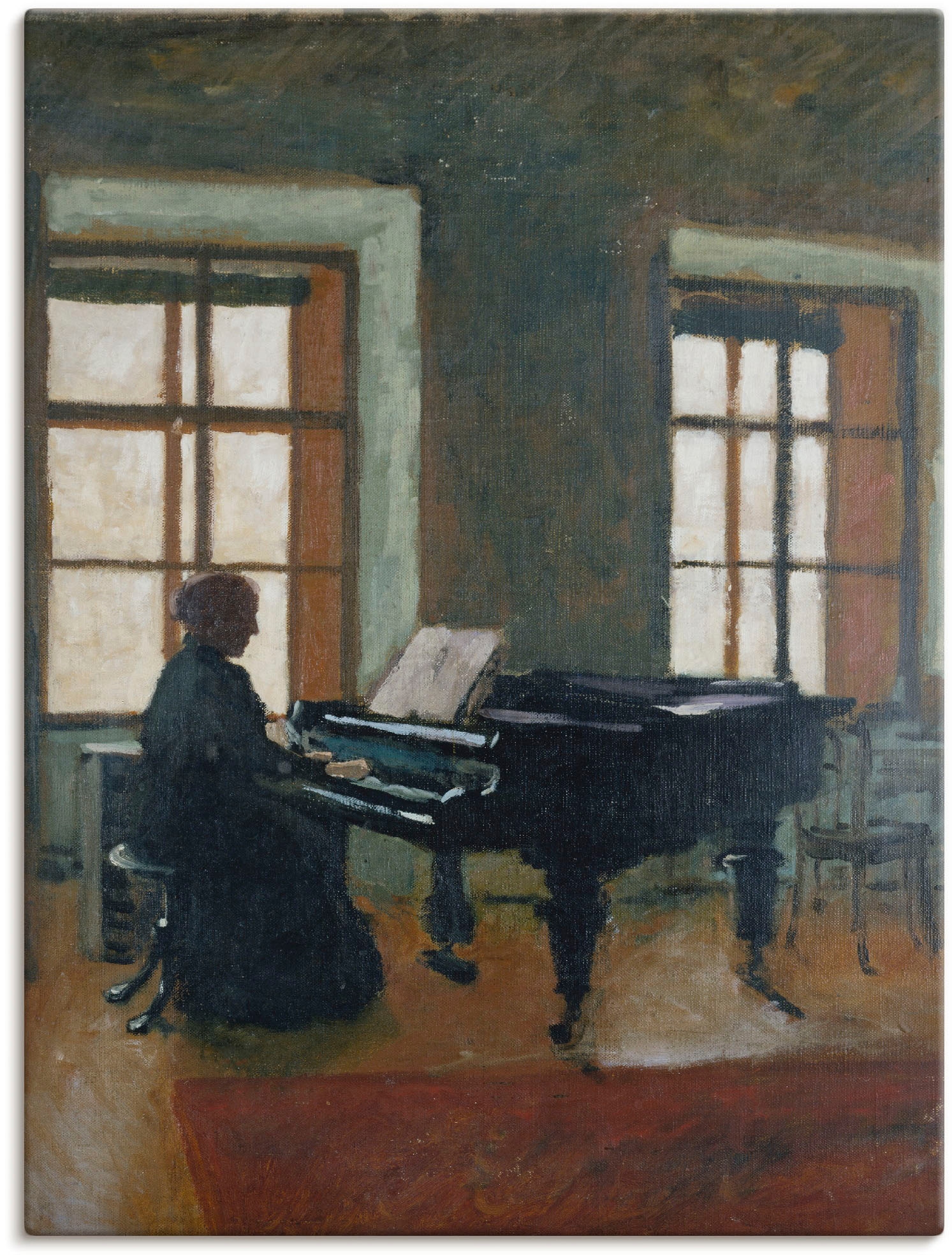 Image of Artland Leinwandbild "Am Klavier. 1910" Instrumente 1 Stk. tlg. auf Holzrahmen gespannt