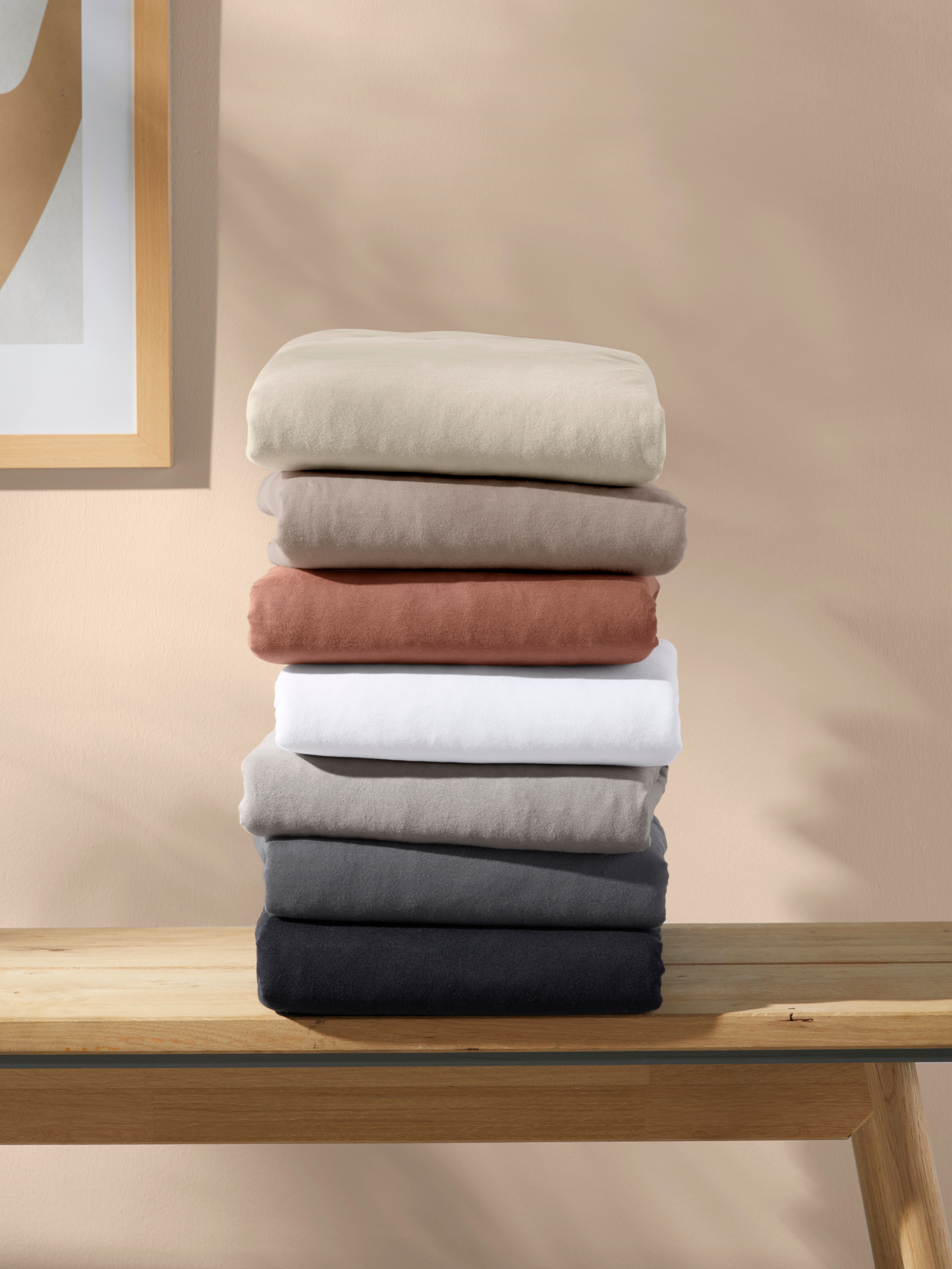 Image of LeGer Home by Lena Gercke Spannbettlaken "ANISA Jersey aus 100% Baumwolle, 150 g/m²" Premium Bettlaken für Matratzen bis 23 cm Höhe, perfekter Sitz