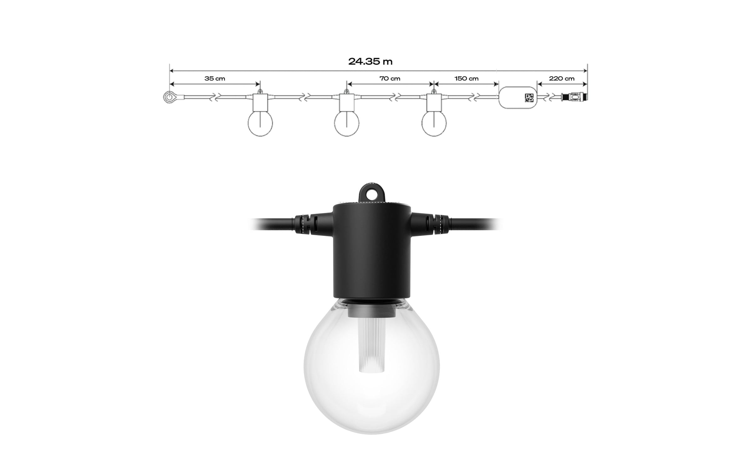   LED-Lichterkette »Festavia Globe Outdoor Erweiterung 21 m«