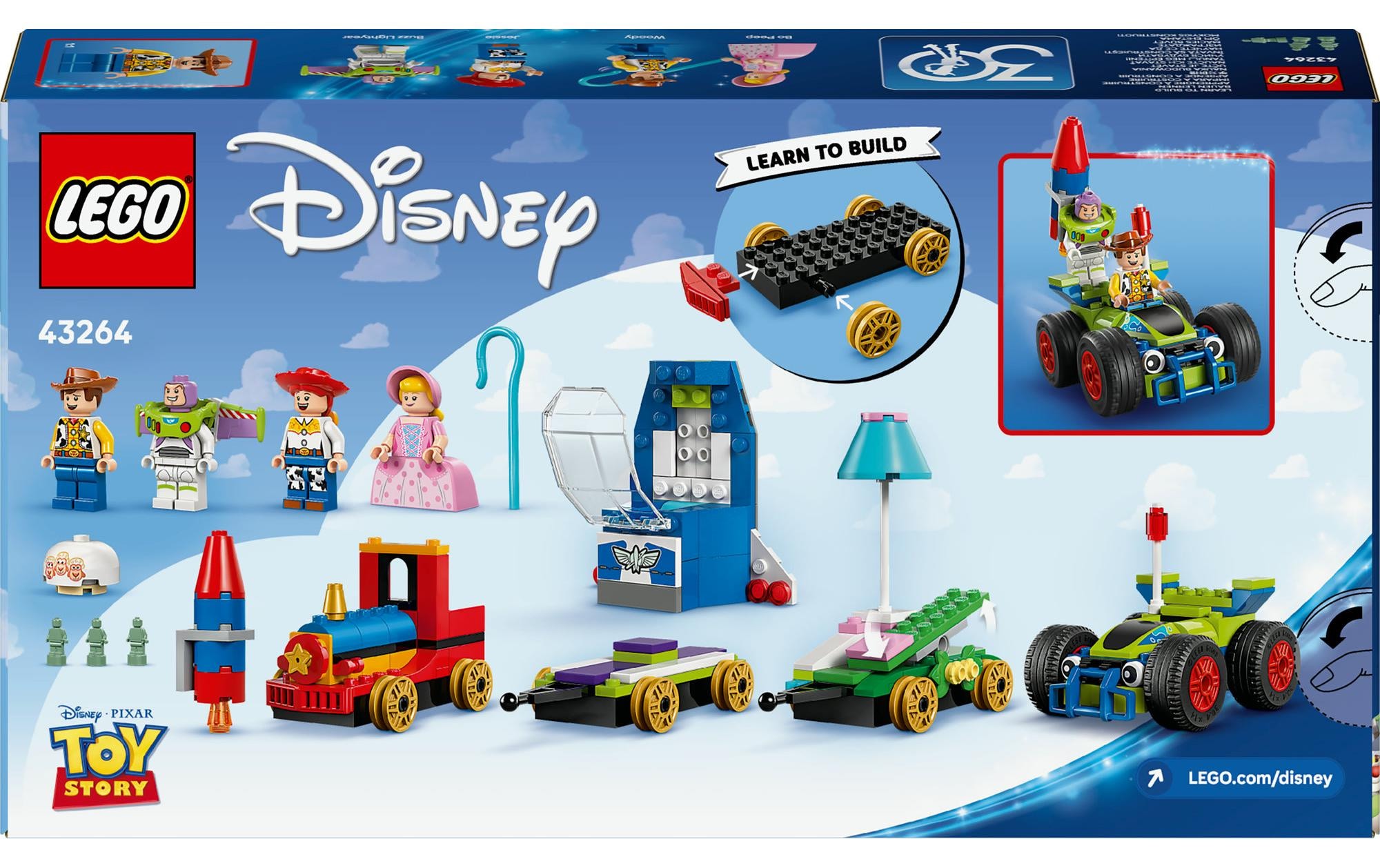 LEGO® Spielbausteine »Disney Pixar Partyzug und das Auto RC aus Toy Story 43264«