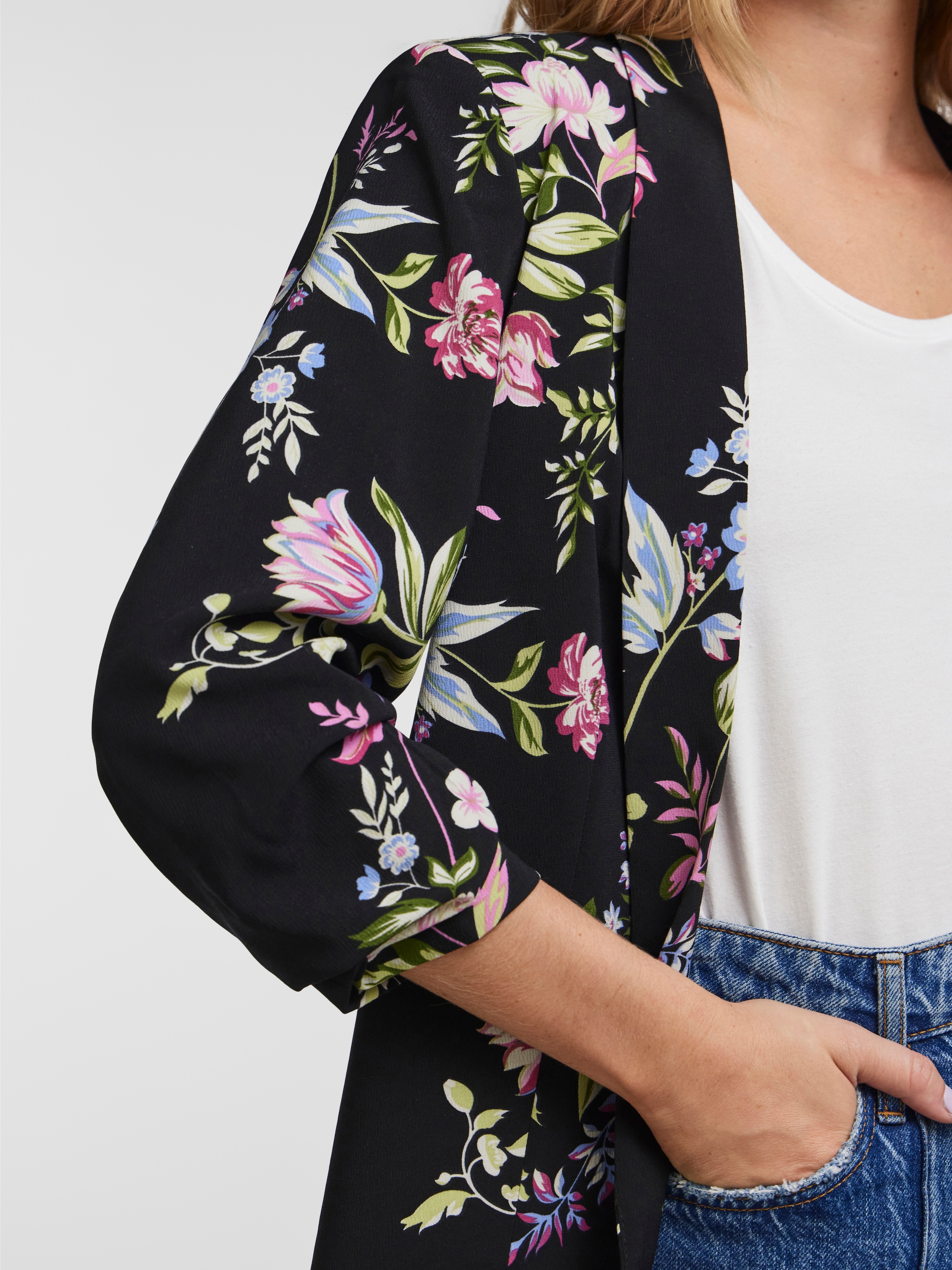 pieces Blusenblazer »PCBOSELLA 3/4 PRINTED BLAZER NOOS«, mit 3/4 Ärmel