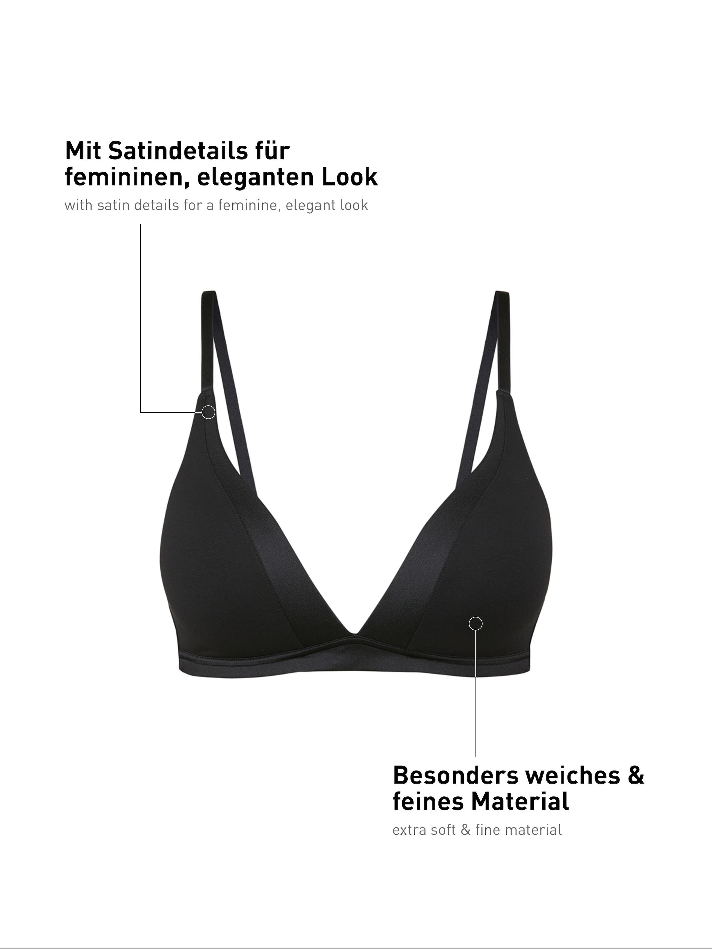 CALIDA Soutien-gorge triangle »Cate« Satinblende, ohne Bügel, Single-Jersey Qualität, elastisch, weich