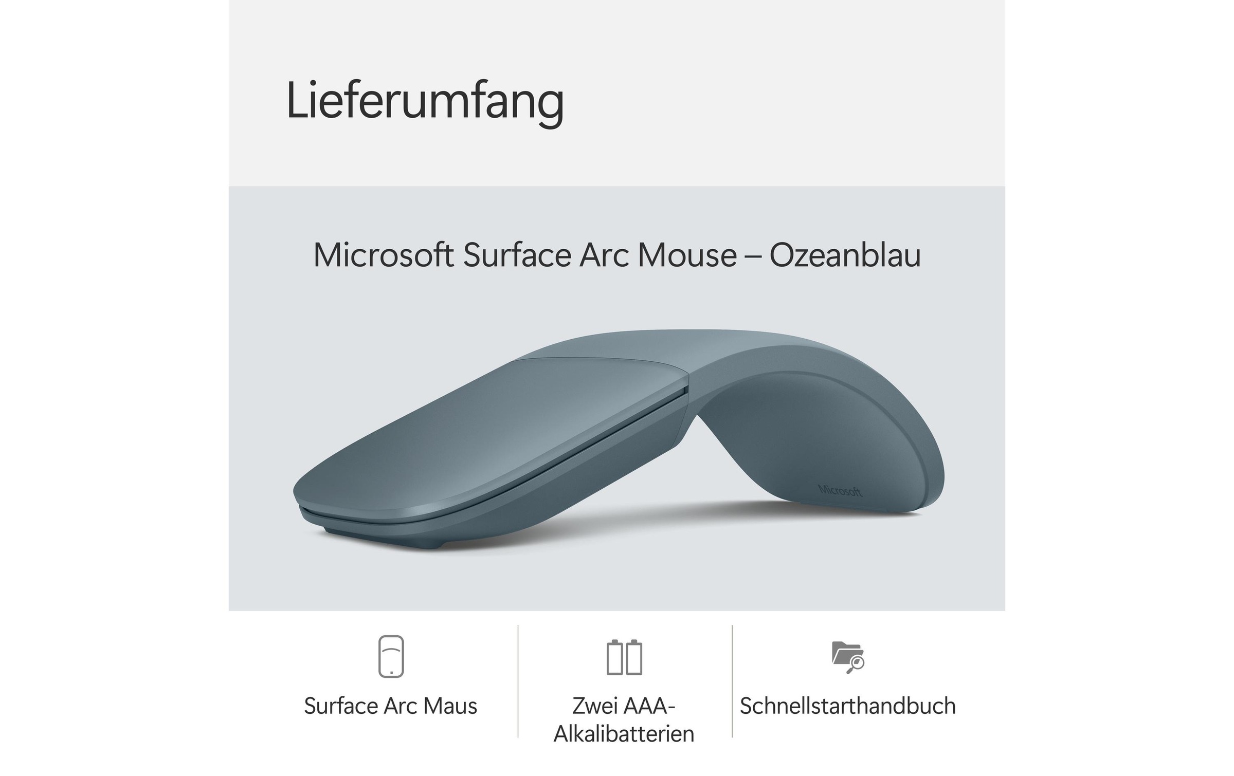 Microsoft Maus »Surface Arc Mouse«, Bluetooth, faltbar, Touch Oberfläche, Scrollrad-Emulation
