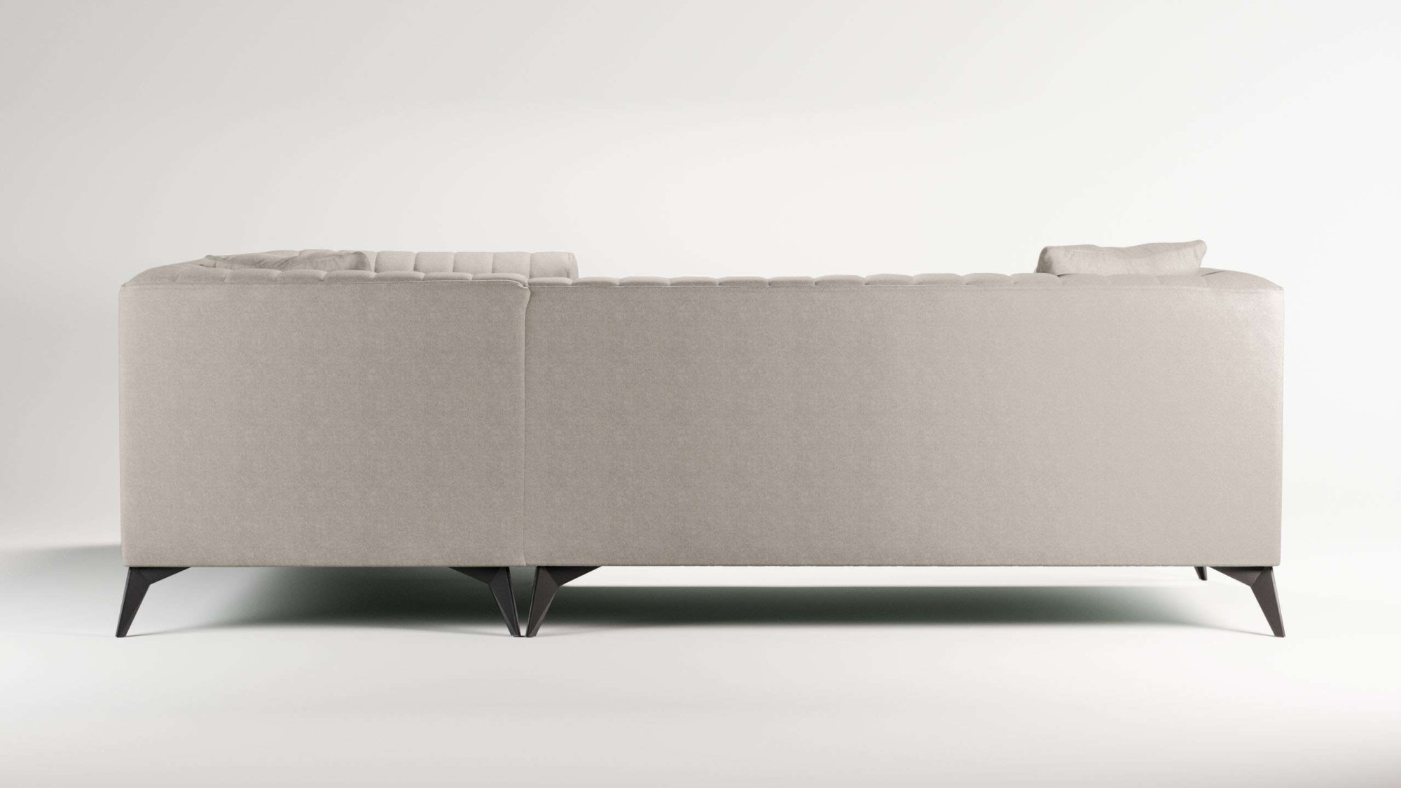 PLACES OF STYLE Ecksofa »MATTHEW L-Form ideal für kleine Räume, Masse B/T/H:  240/167/74 cm« elegantes Designsofa, Steppung im Rücken, incl. Zierkissen