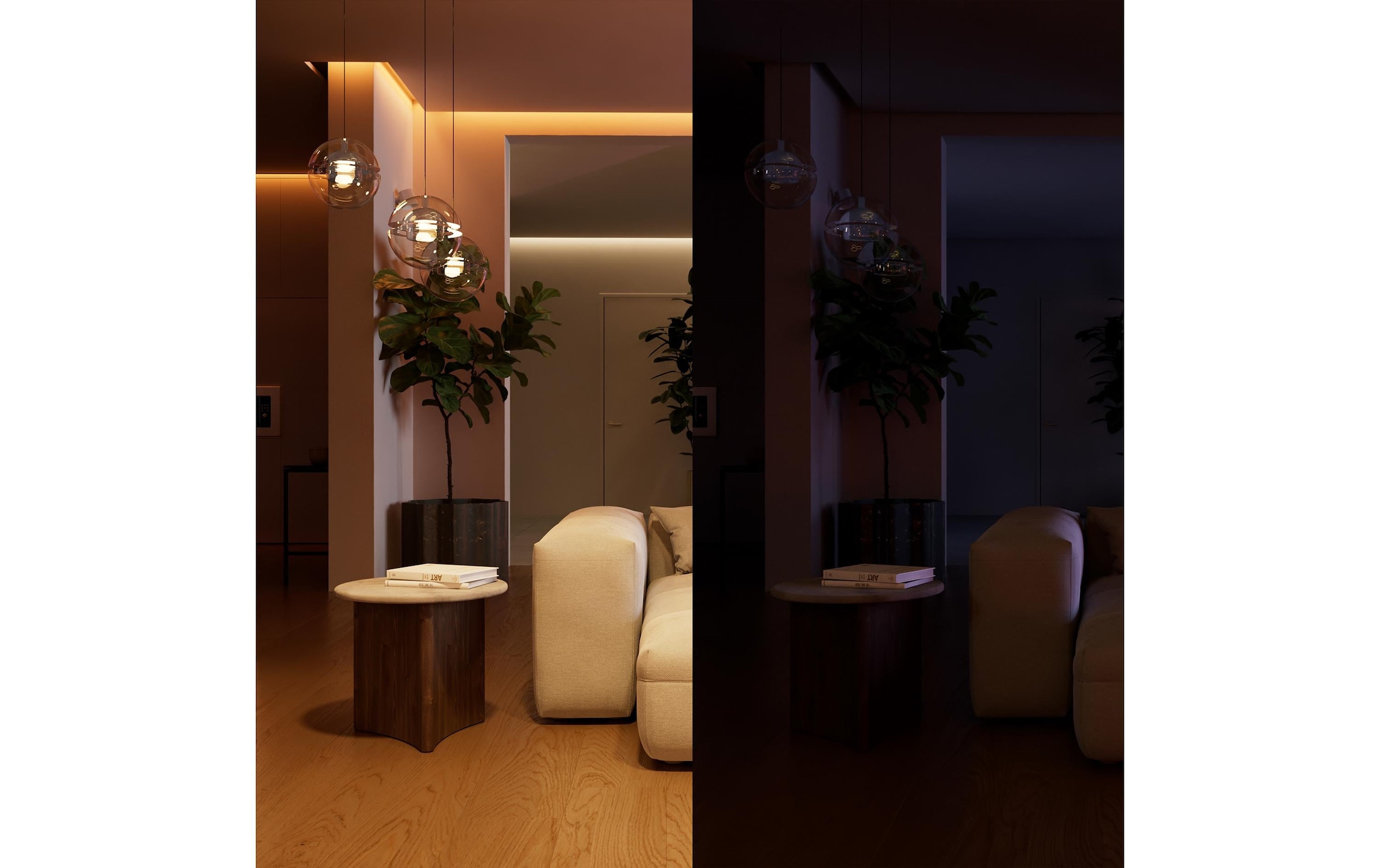 Philips Hue Élément de commande smart home »Wandschaltermodul, für nicht smarte Lampen (Ein/Aus), Netzbetrieb« 2 canaux/2C (6A / 400W LED / 1.380W halogène), commande via application et vocale, 1 : Bleu foncé/Gris uni clair