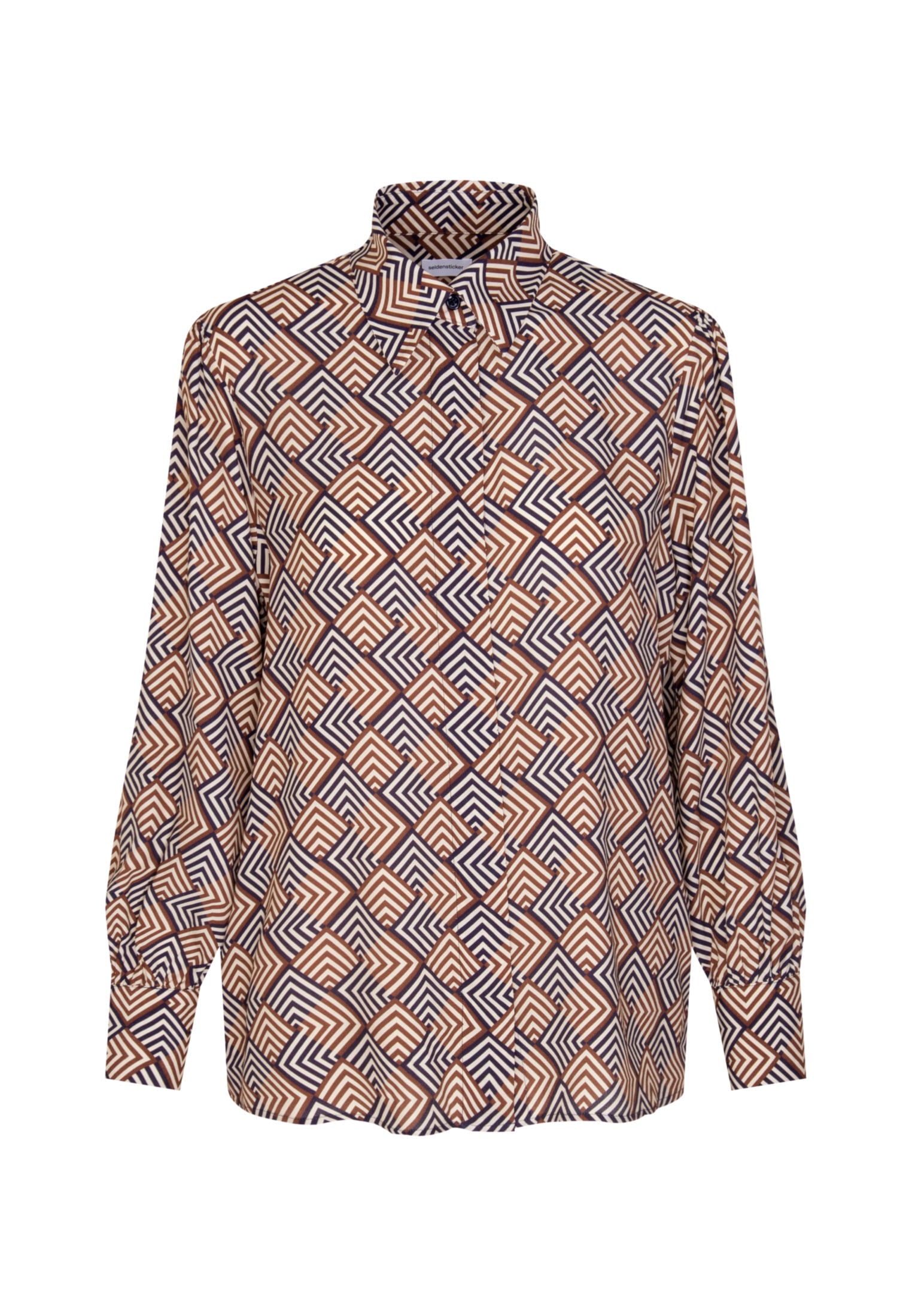 seidensticker Hemdbluse »Schwarze Rose«, Langarm Kragen Geometrische Muster