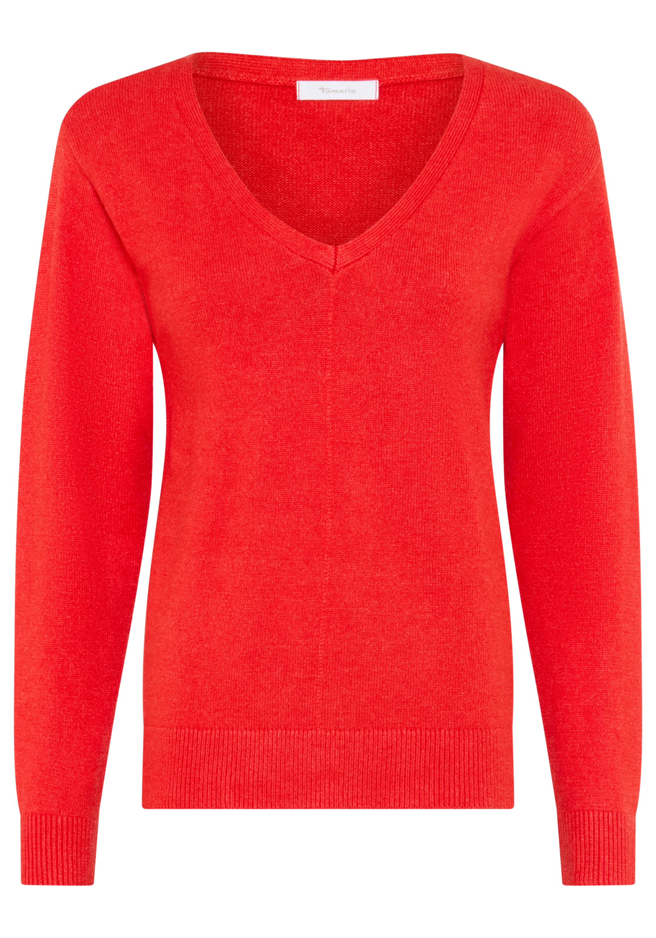 Tamaris V-Ausschnitt-Pullover mit Frontbiese