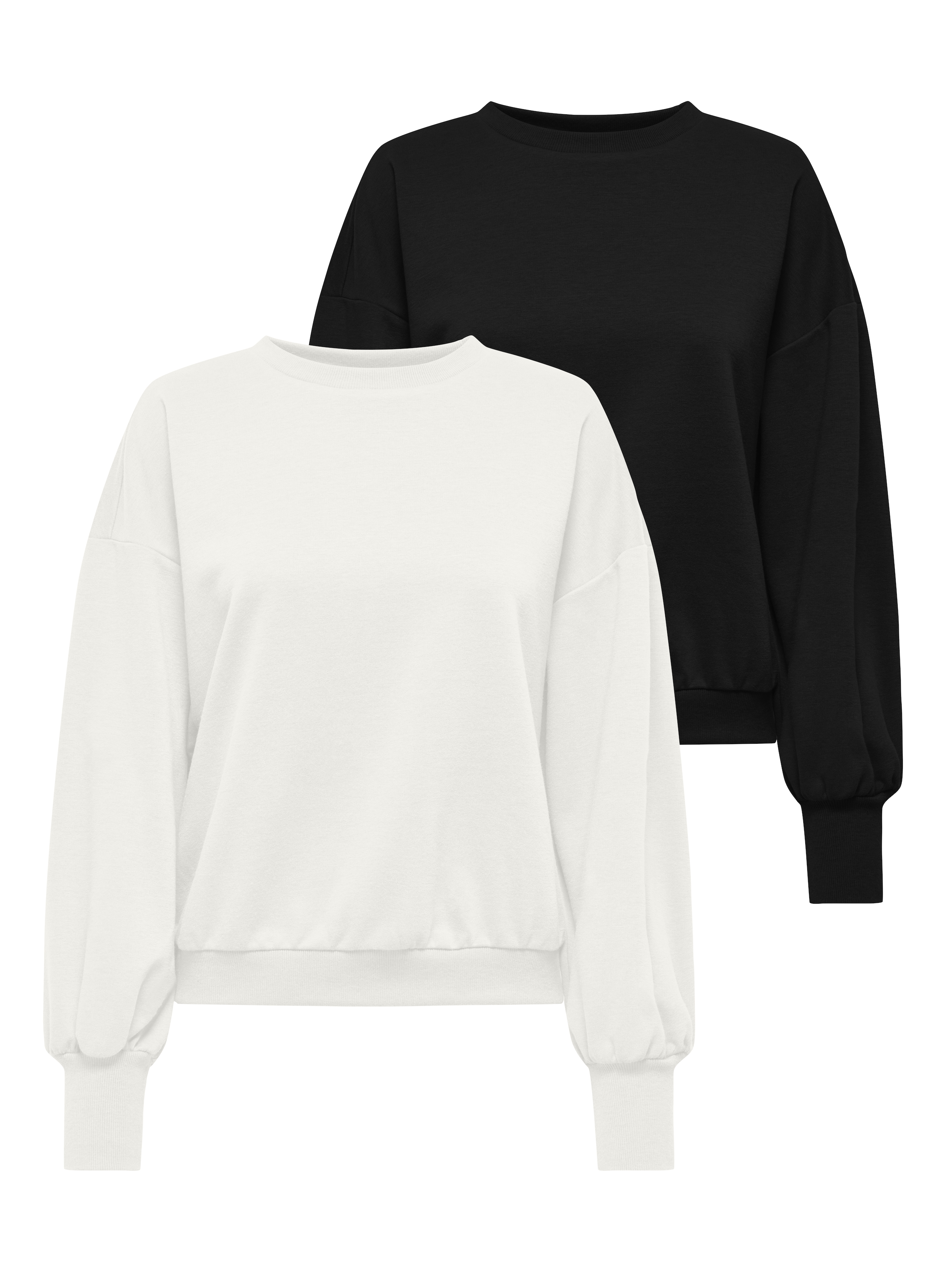 ONLY Sweat-shirt »ONLBROOKE L/S O-NECK SOLID 2 PACK SWT«, 2 Baumwollmischung, regular fit

