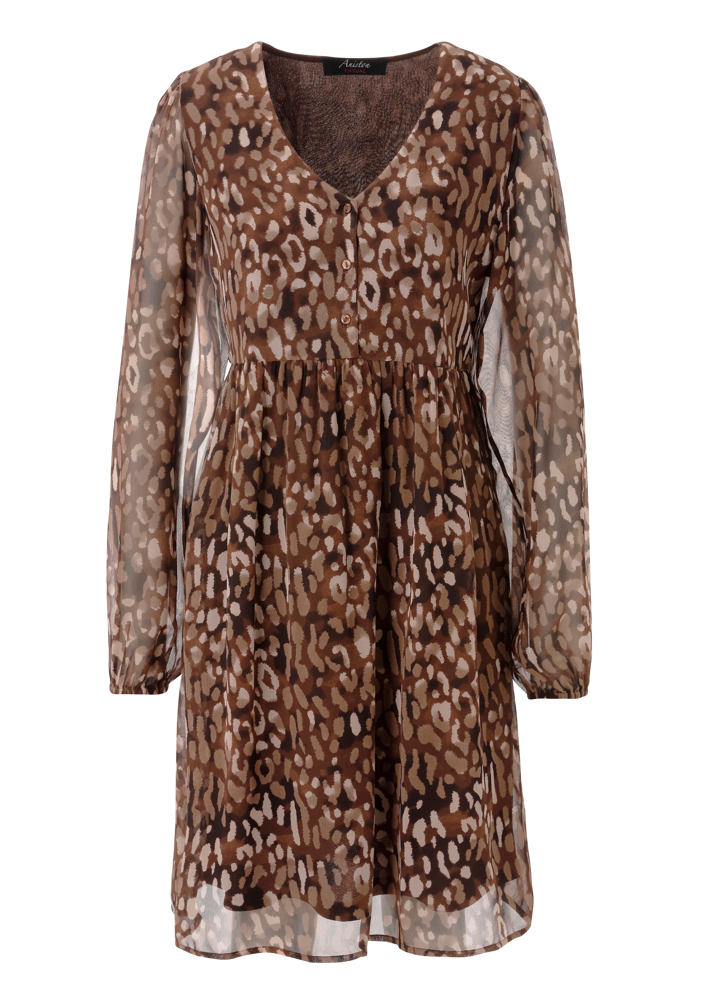 Aniston CASUAL Robe chemisier avec imprimé animalier harmonieux en couleurs - NOUVELLE COLLECTION