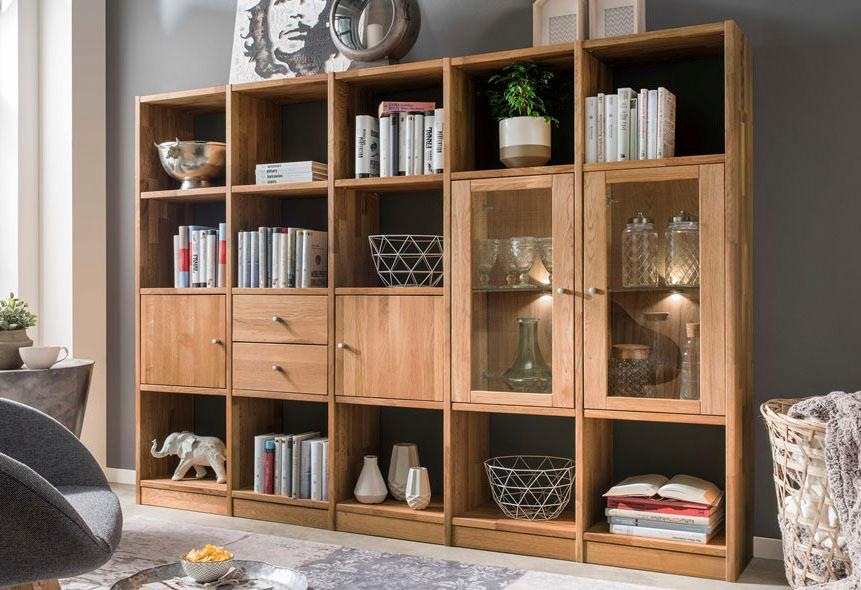 Image of Premium collection by Home affaire Regalelement »Ecko«, aus schönem massivem Wildeichenholz, Breite 225 cm bei Ackermann Versand Schweiz