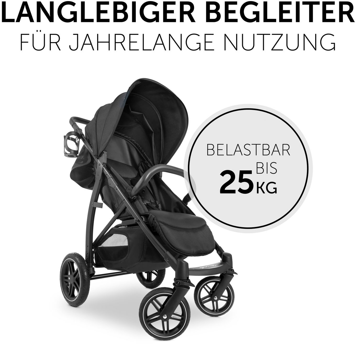 Hauck Poussette pour enfants »Rapid 4D Air, black« mit verlängerbarem 3-Zonen Verdeck