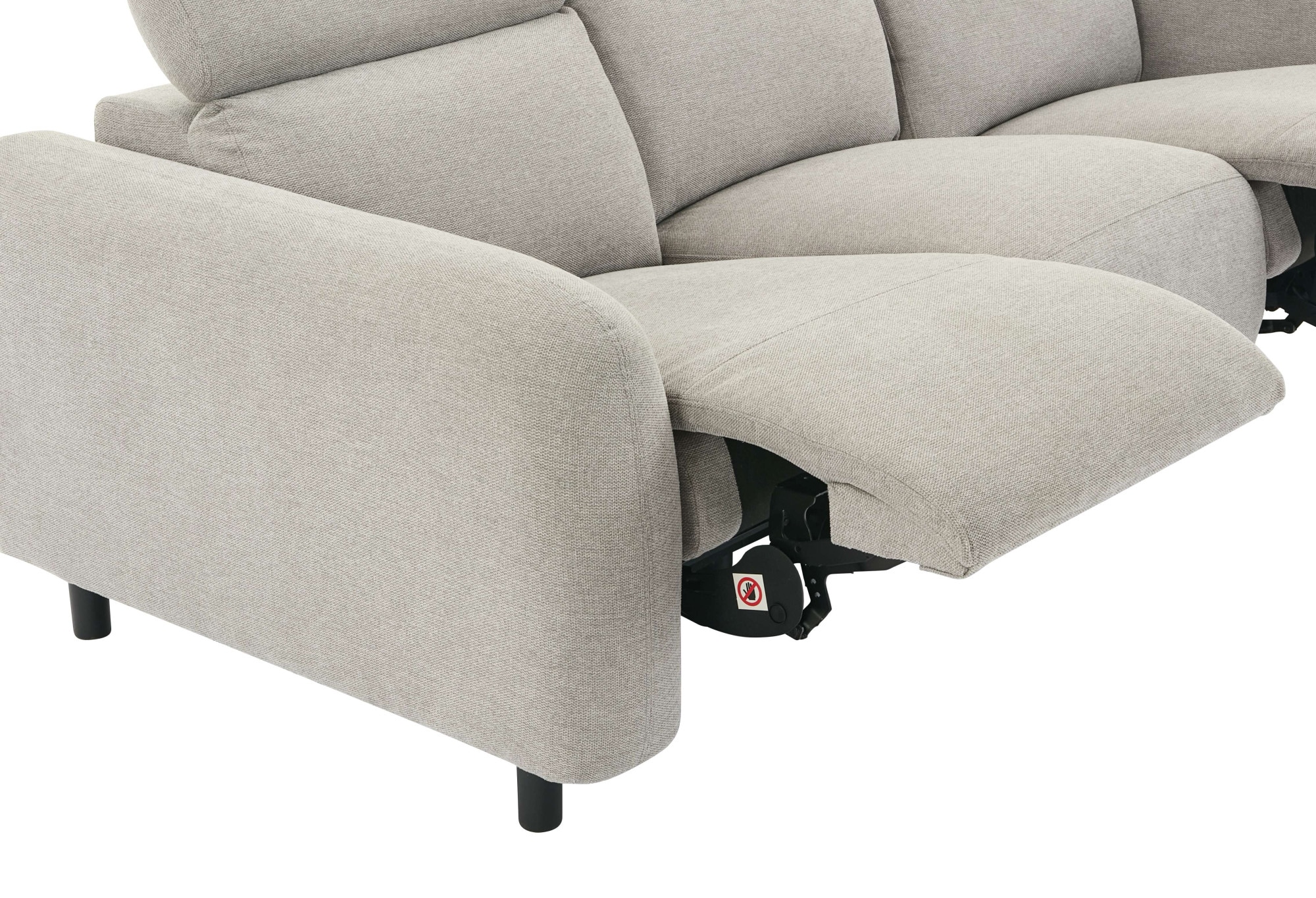 GOODproduct 3-places »SKAANE Struktur-Sofa, 229 cm, manuelle-u. elektrische Relaxfunktion« Fonction relaxation sur 2 sièges, dossier réglable, rembourrage à ressorts