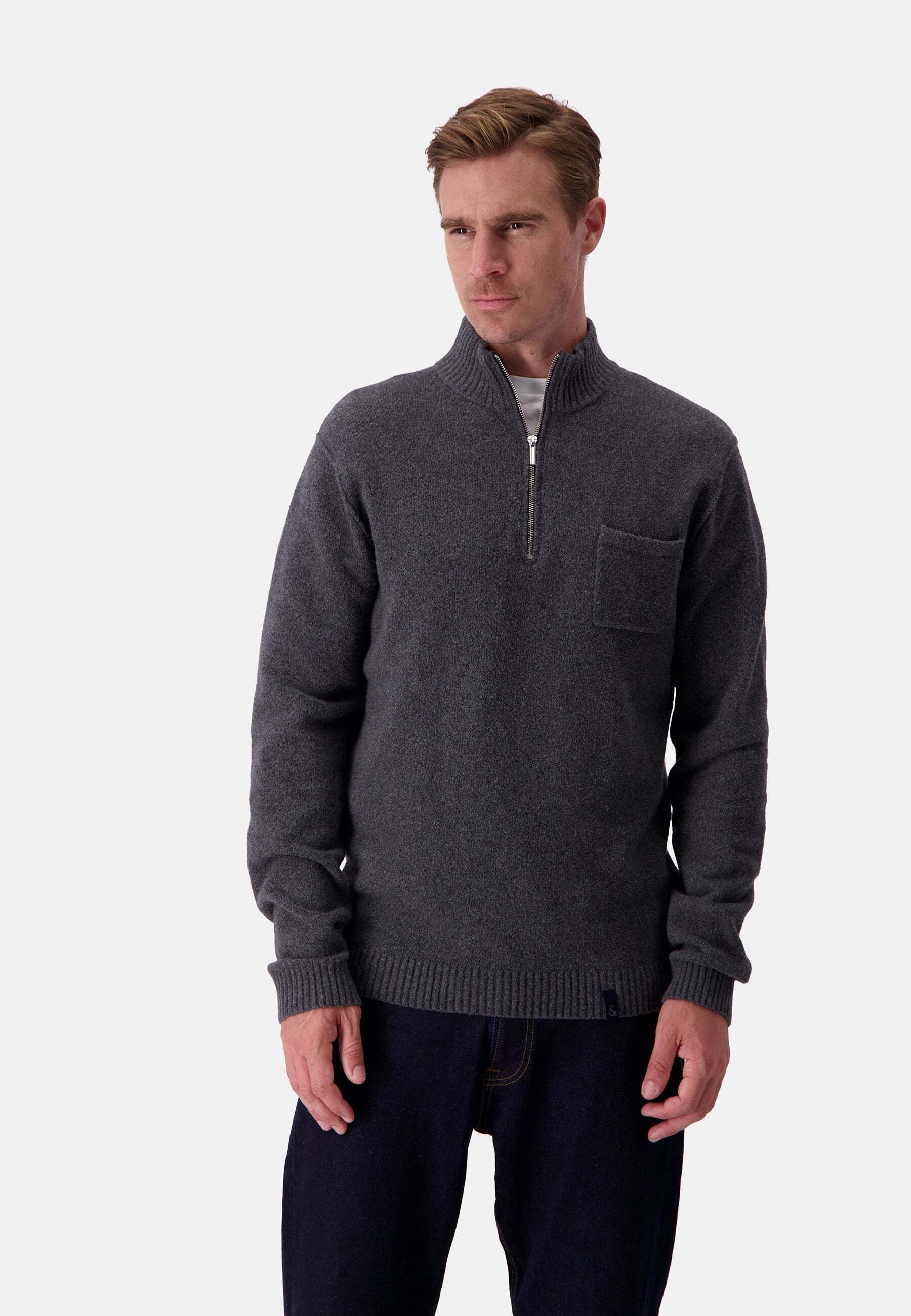 colours & sons Strickpullover »colours & sons Pullover Mock-Zip«
