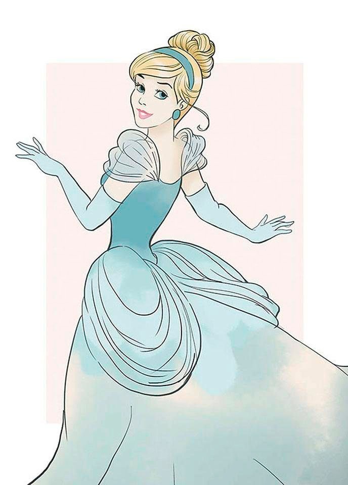 Image of Komar Bild "Cinderella Beauty" Disney 1 Stk. tlg. Wandbild zur Dekoration im Kinderzimmer - ohne Rahmen