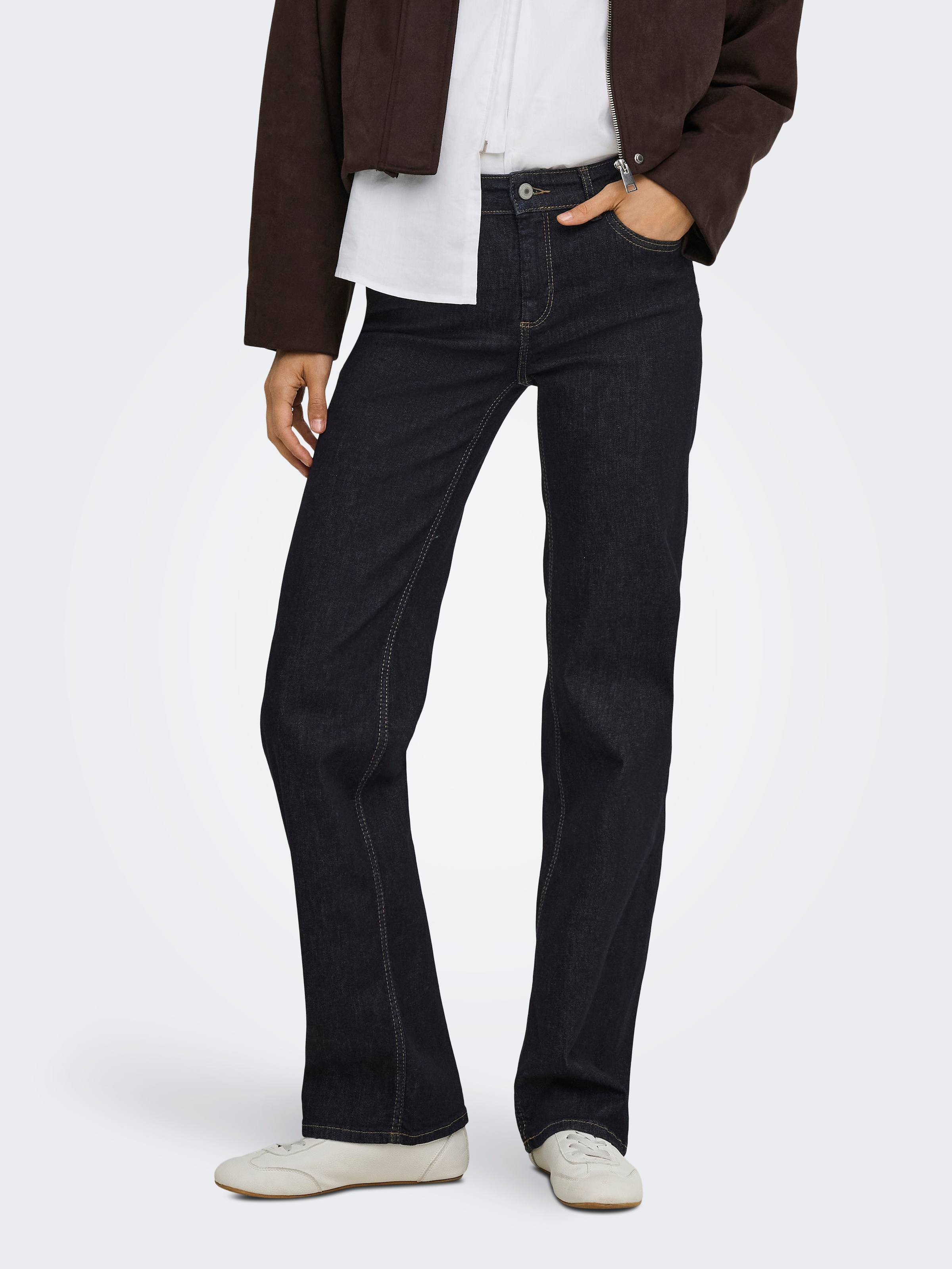 Image of ONLY Straight-Jeans "ONLBLUSH MID STRAIGHT DNM TAI774 NOOS" Baumwollmischung