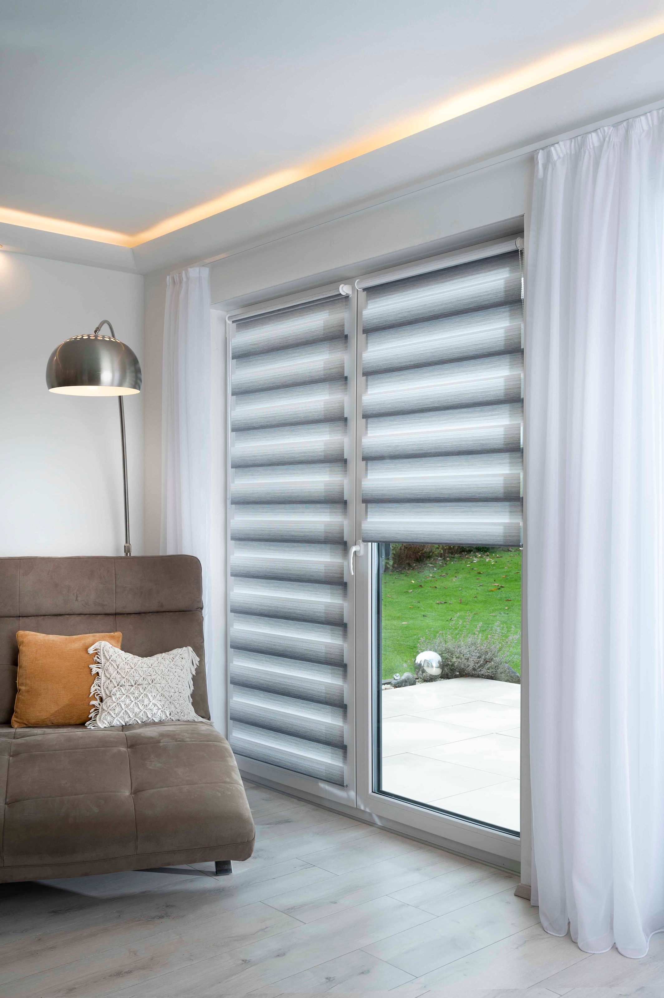 K-HOME Store double »mit schönen Farbverlauf« protection contre la lumière Aucun perçage requis suspendu librement