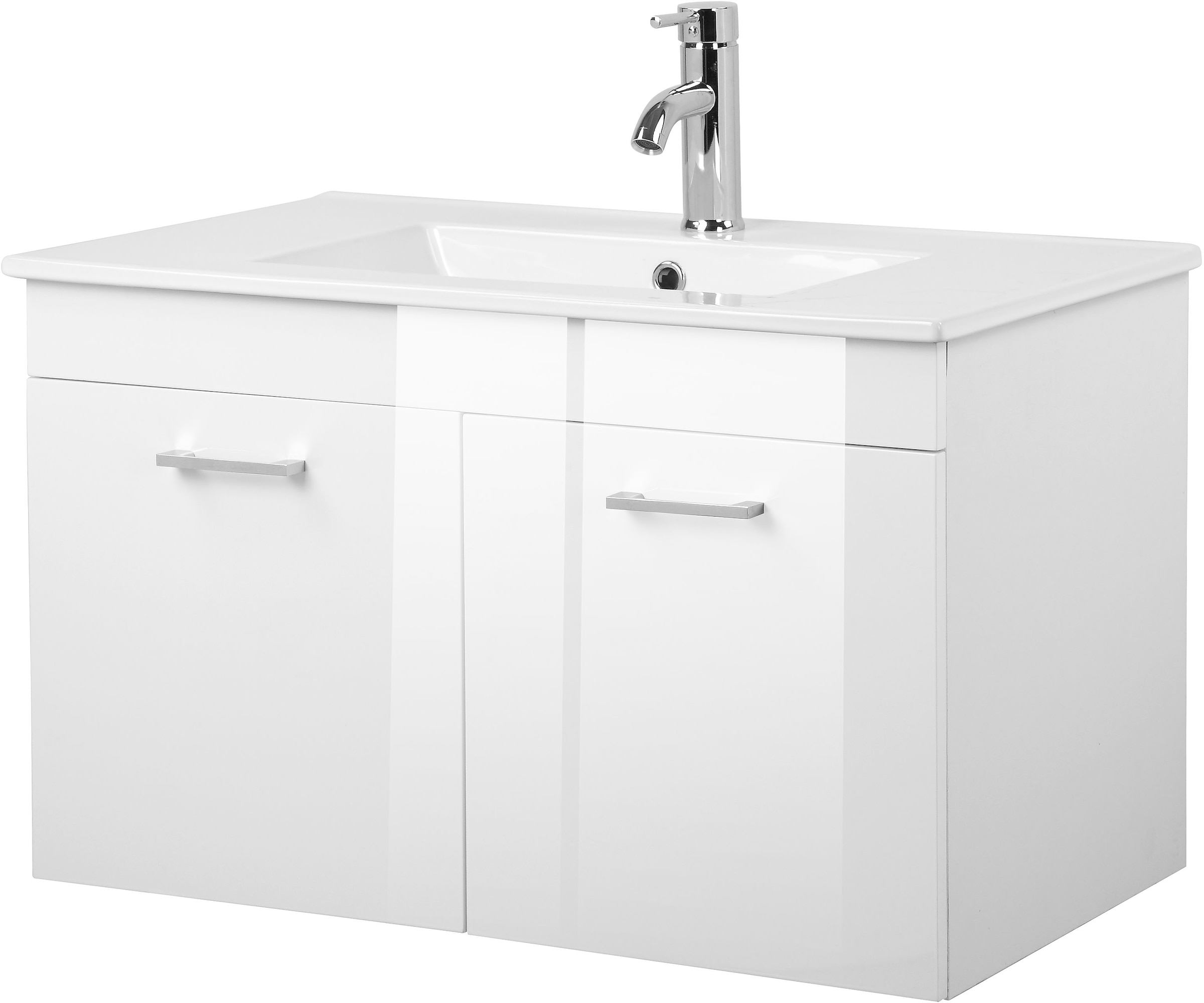 Image of welltime Waschtisch "Florenz" Set, Waschtisch inklusive Waschbecken, Waschplatz mit 2 Türen,in verschiedenen Farben erhältlich, Badmöbel