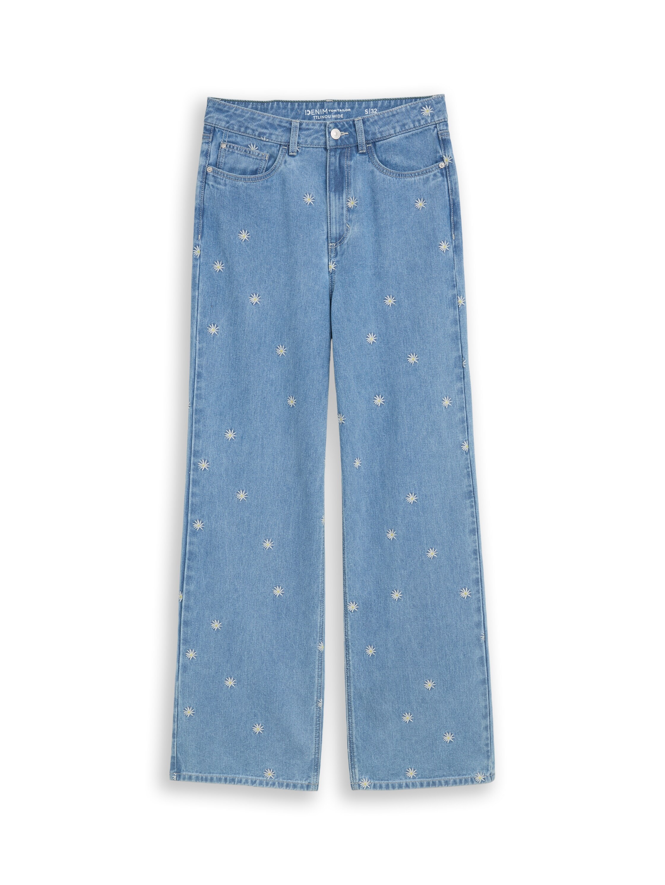 TOM TAILOR Denim Jeans large avec broderies intégrales