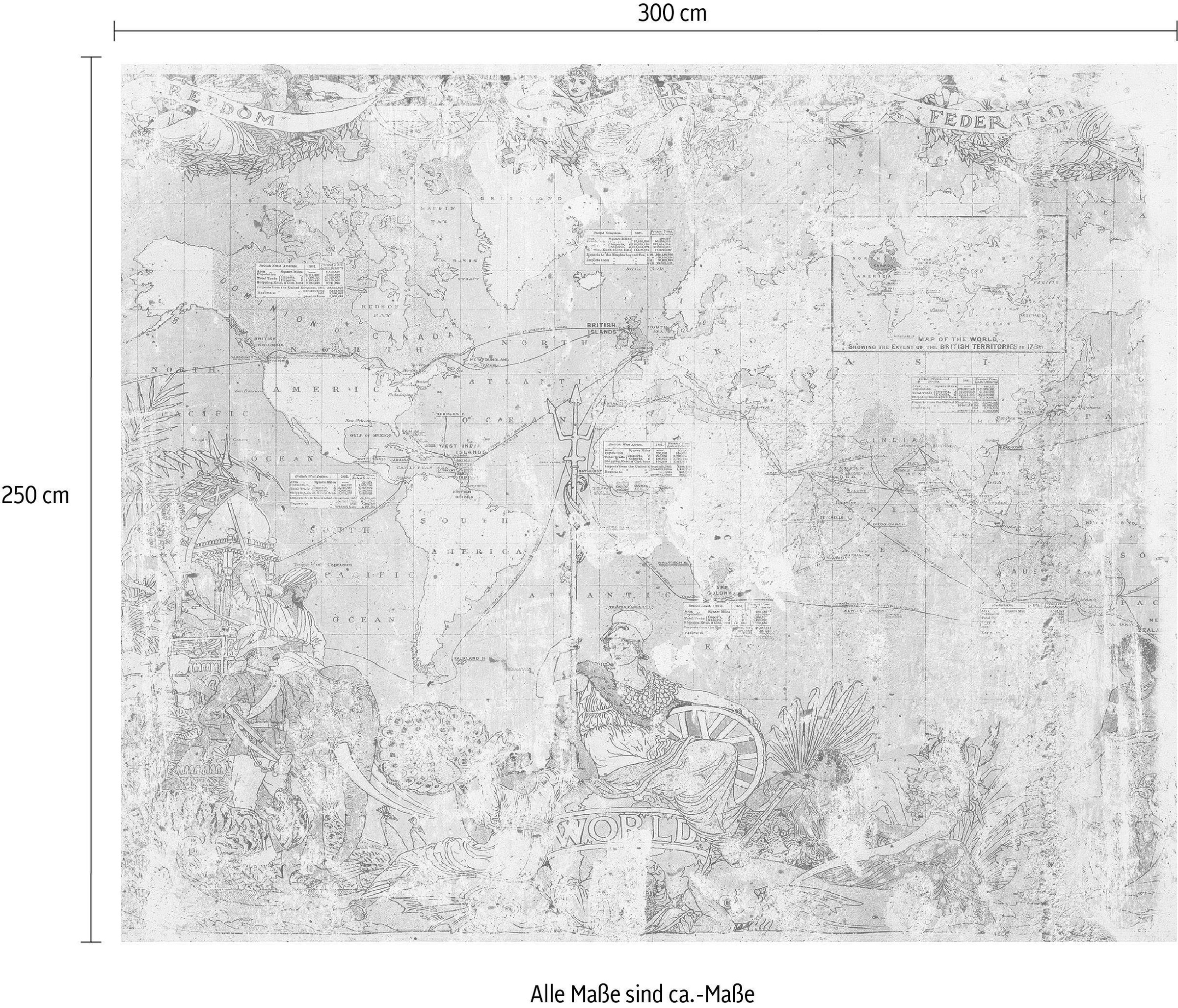 Komar Papier peint intissé »Digitaldruck Vlies -  British Empire - Grösse 300 x 250 cm« imprimé Wohnzimmer, Schlafzimmer