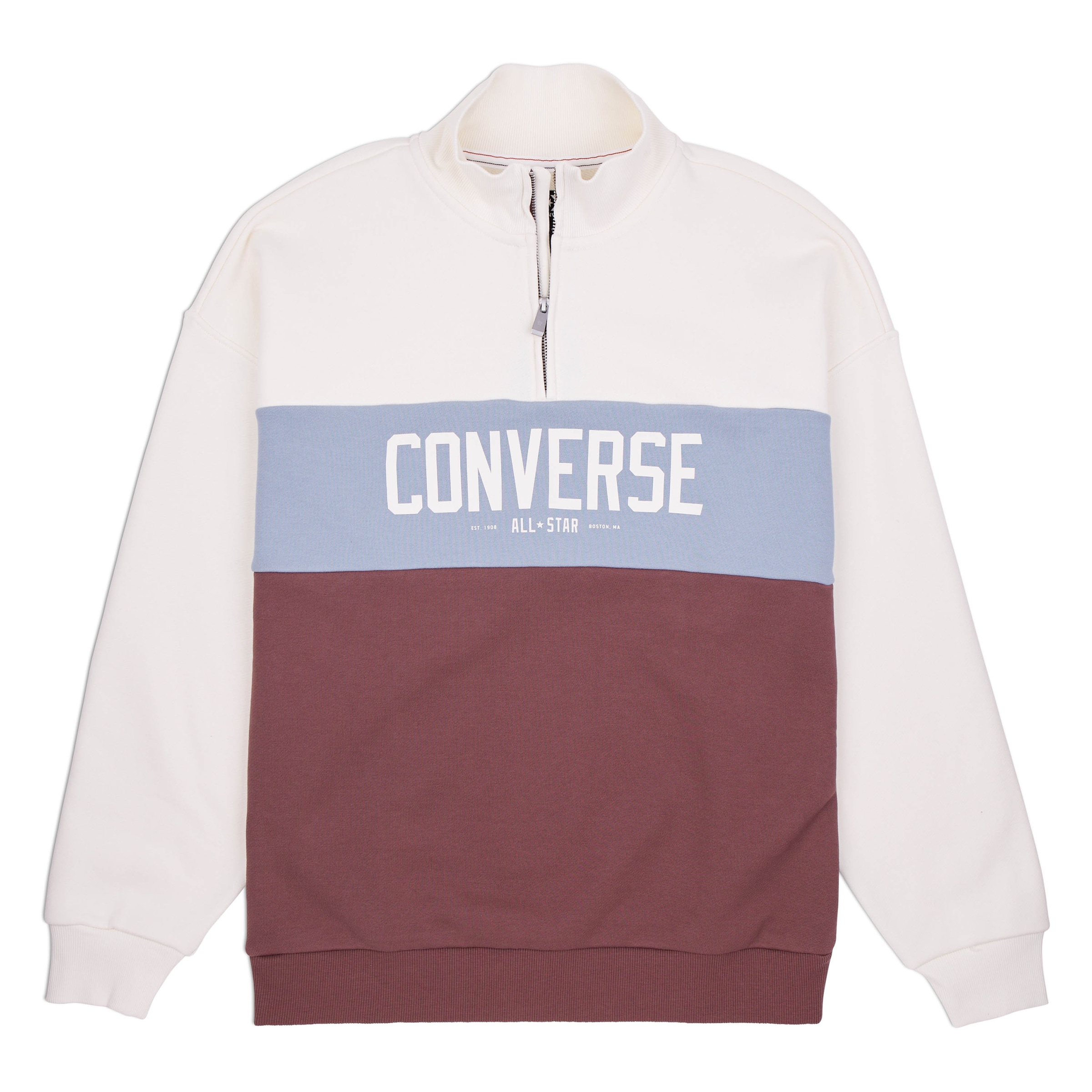Image of Converse Sweatshirt "WOMENS CONVERSE HALF-ZIP COLORBLOCKED PULLOVER"