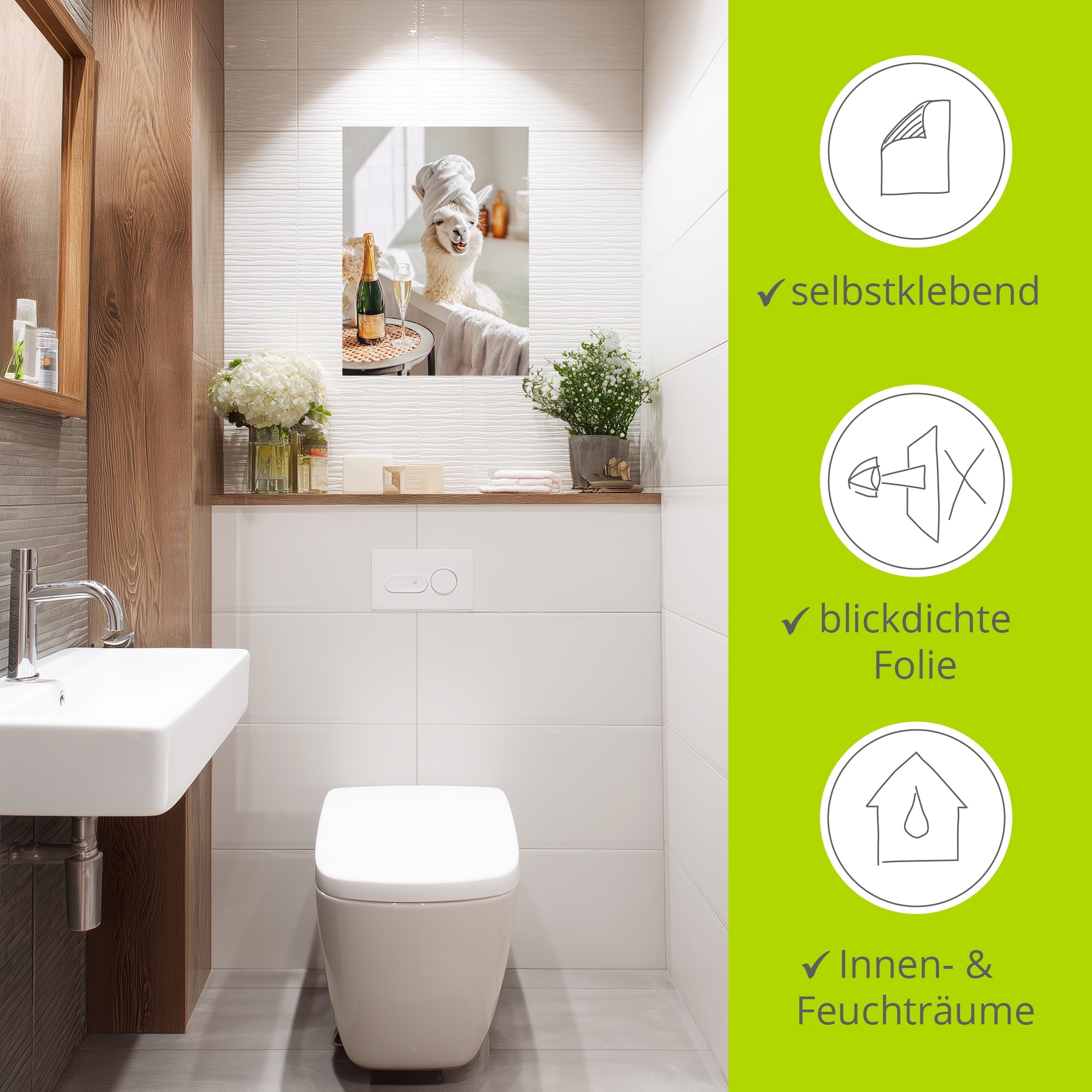 Artland Wandbild »Lama in der Badewanne« 1 Stk. tlg. als Alubild, Leinwandbild, Poster, Wandaufkleber in verschied. Grössen