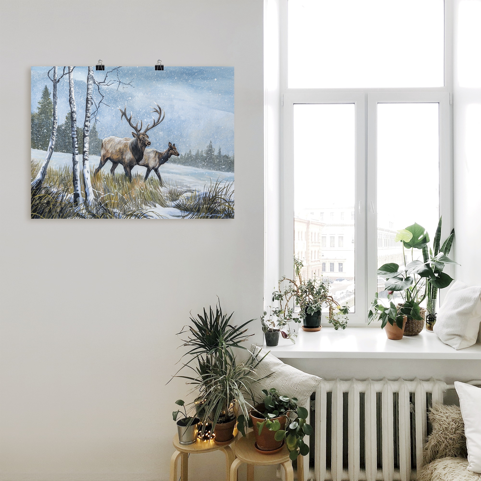 Artland Poster »Hirsch Reise IV«, Wildtiere, (1 St.), als Alubild, Leinwandbild, Wandaufkleber oder Poster in versch. Grössen