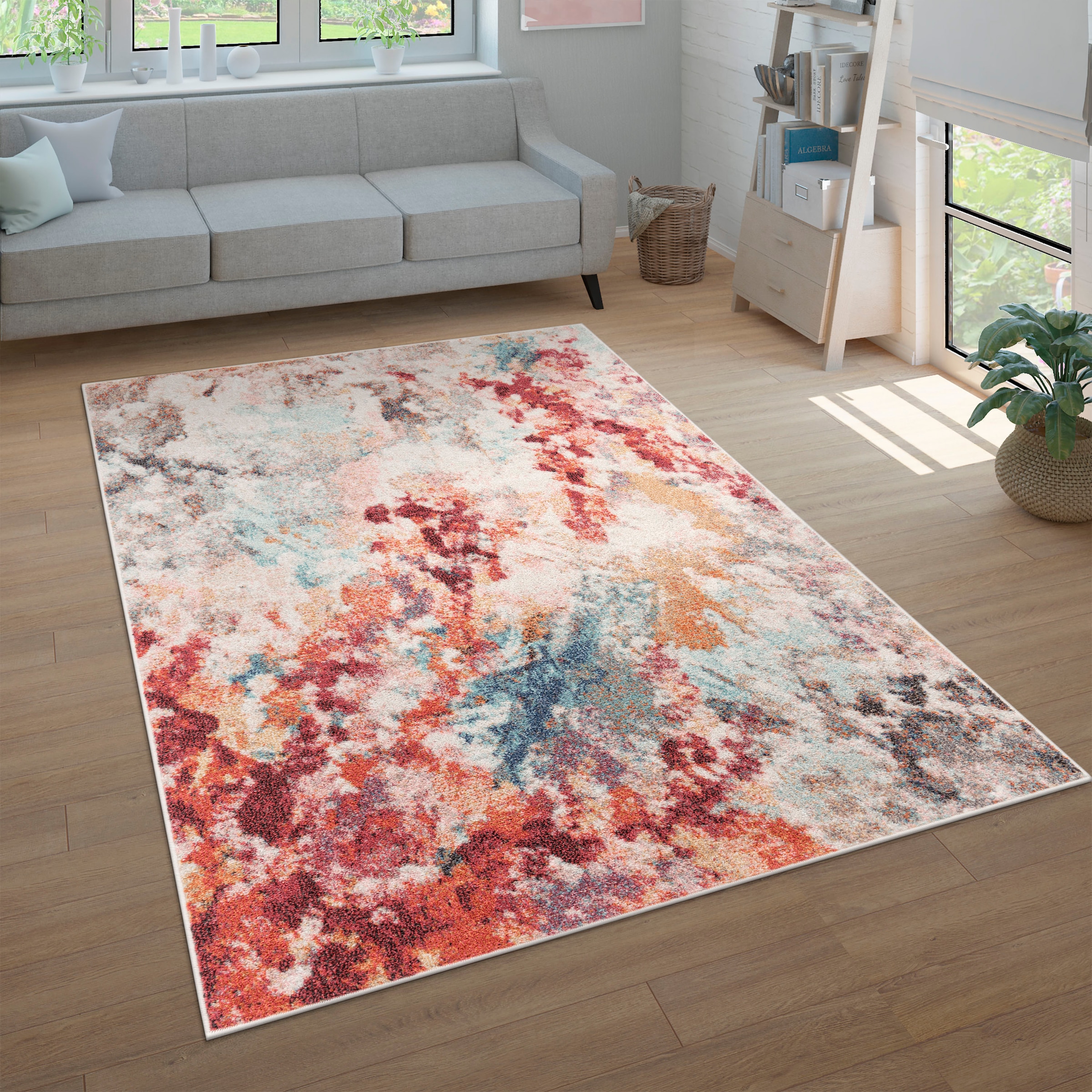Image of Paco Home Teppich "Ryan 932" rechteckig 12 mm Höhe Kurzflor, modernes abstraktes Design, Wohnzimmer, Schlafzimmer